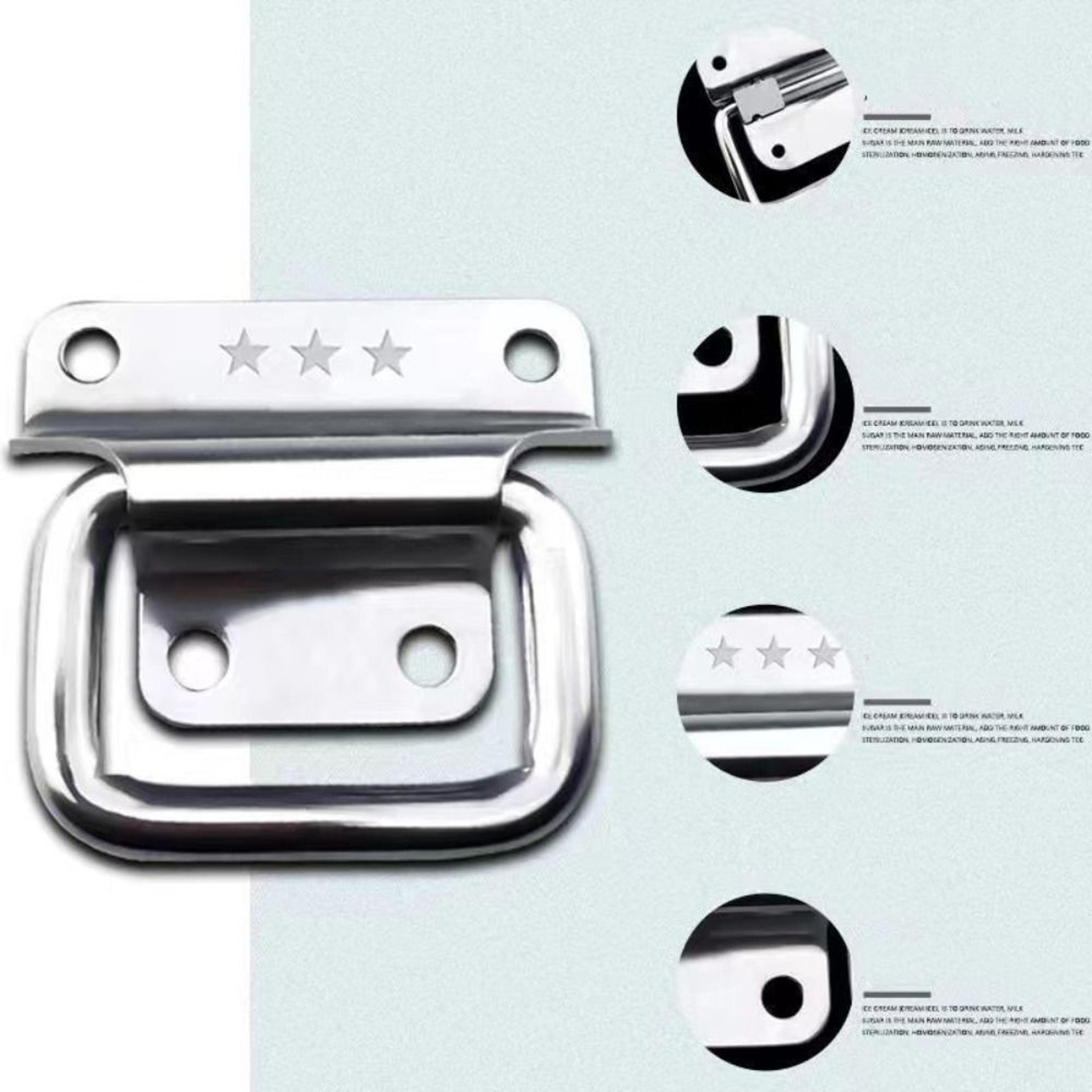 Stainless Steel Folding Cabinet Handle Flush Ring Pull For Drawers Boxes And Toolboxes 2