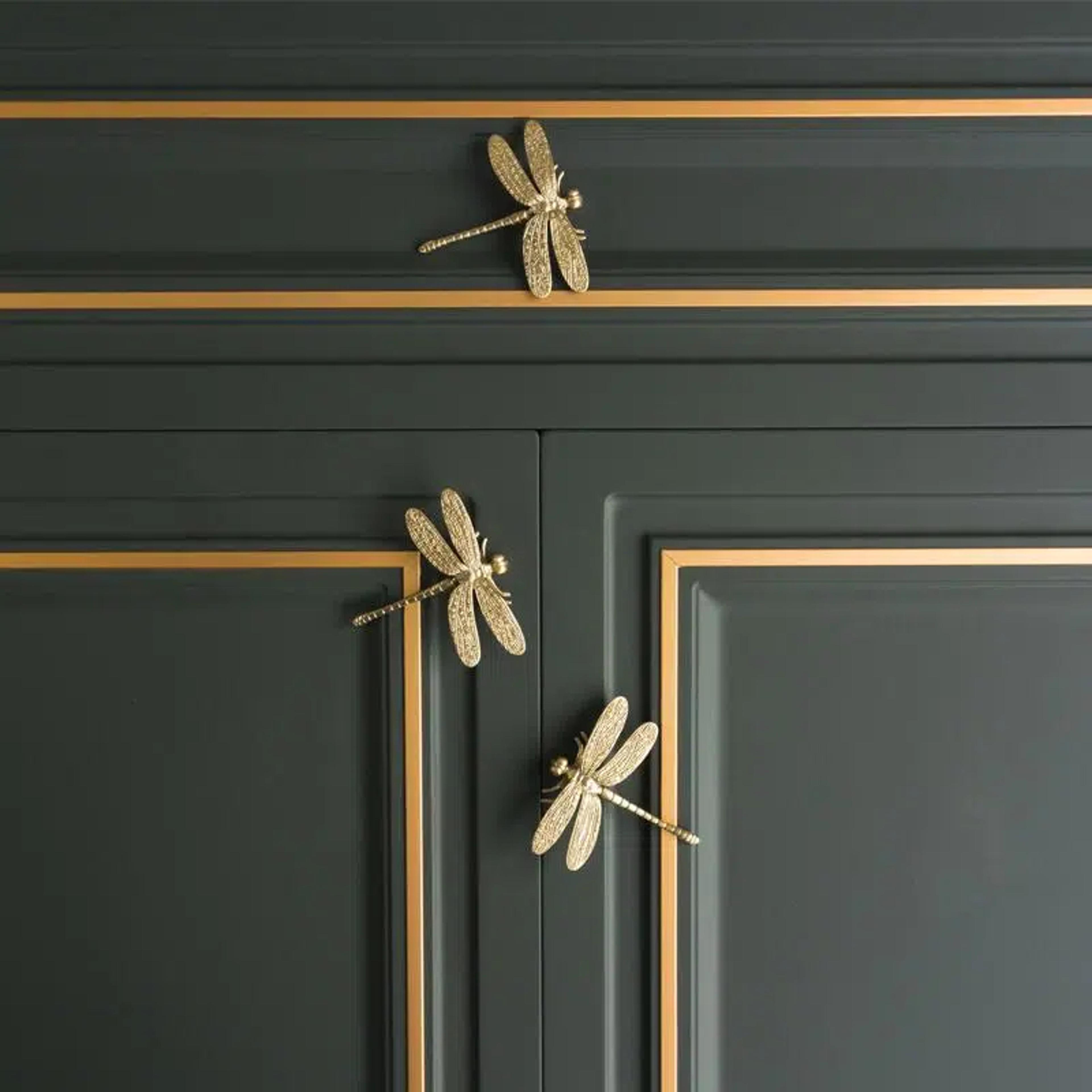 Solid Brass Dragonfly Cabinet Knobs For Drawers  Cupboards 0