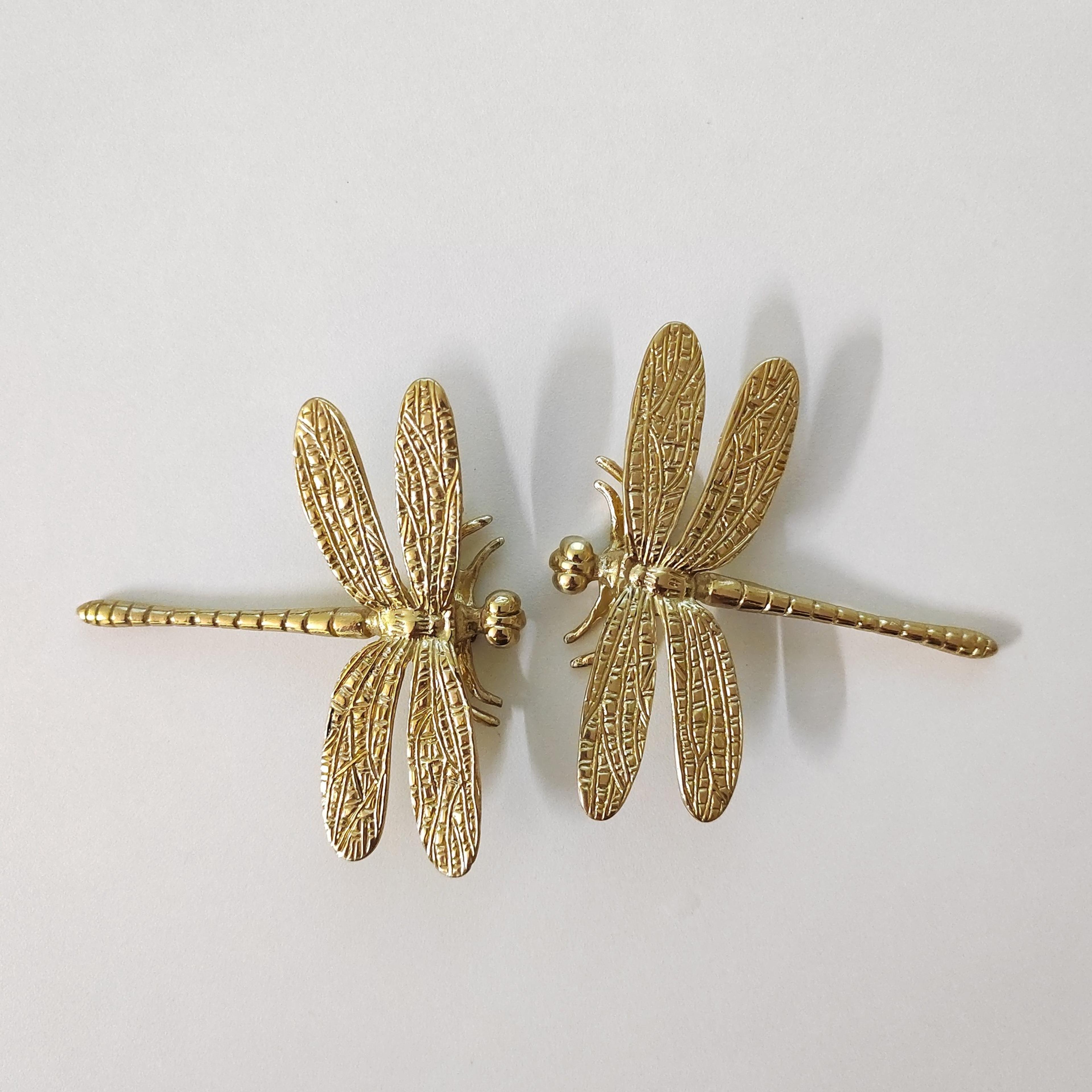 Solid Brass Dragonfly Cabinet Knobs For Drawers  Cupboards 5
