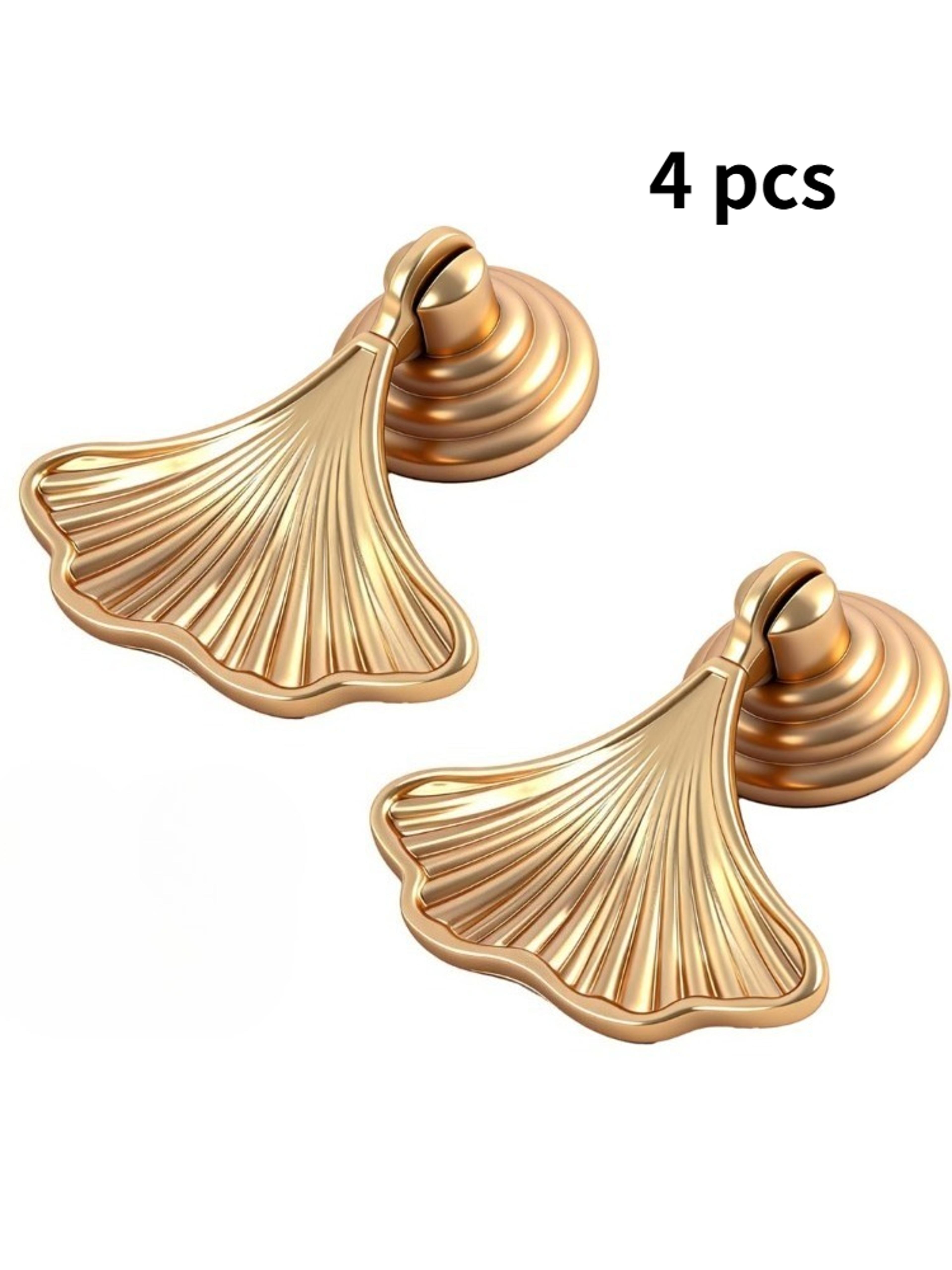 Ginkgo Leaf Cabinet Knobs Gold Drawer Pulls For Dressers And Cabinets 7
