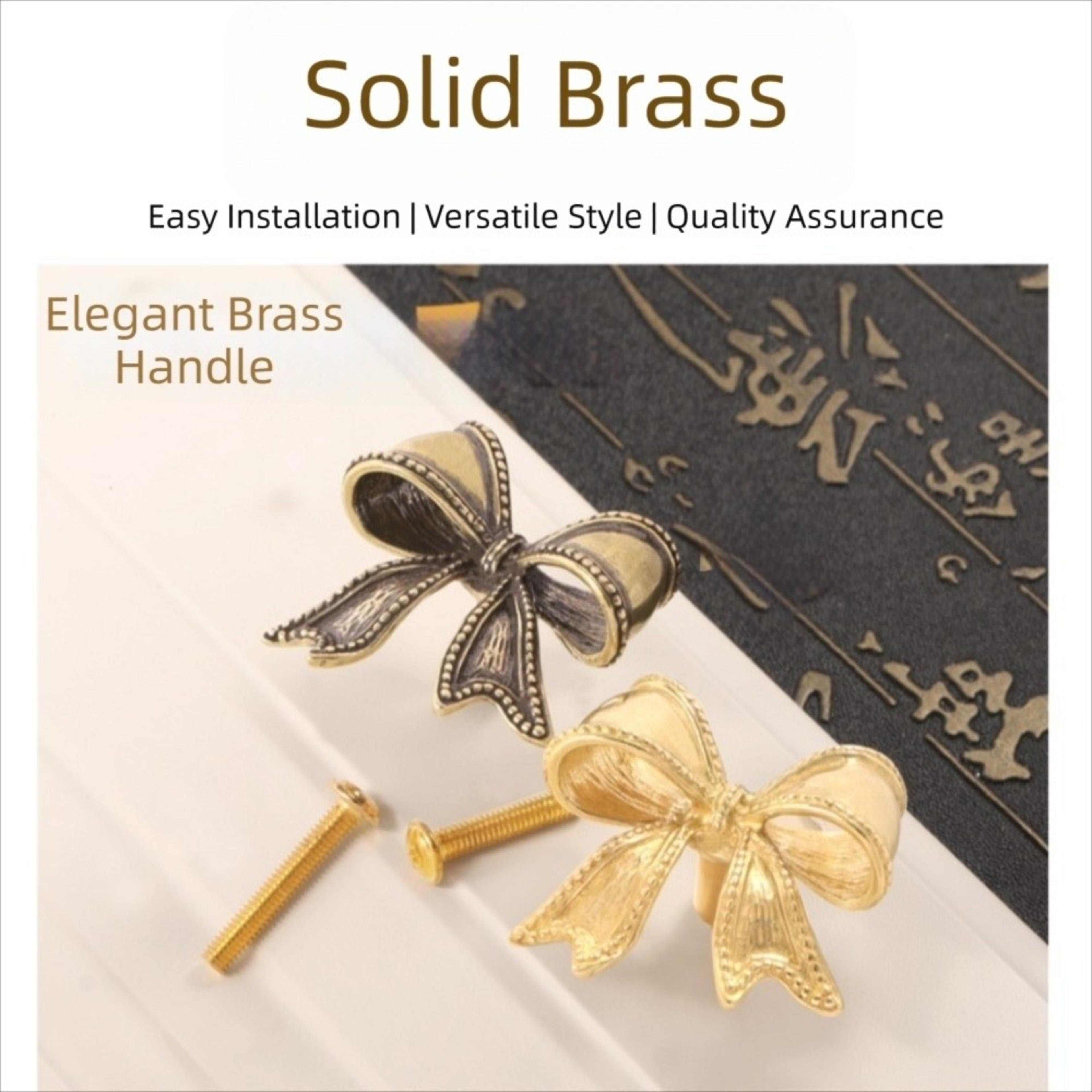 Retro Bow Tie Brass Cabinet Pulls For Drawers And Cupboards 4