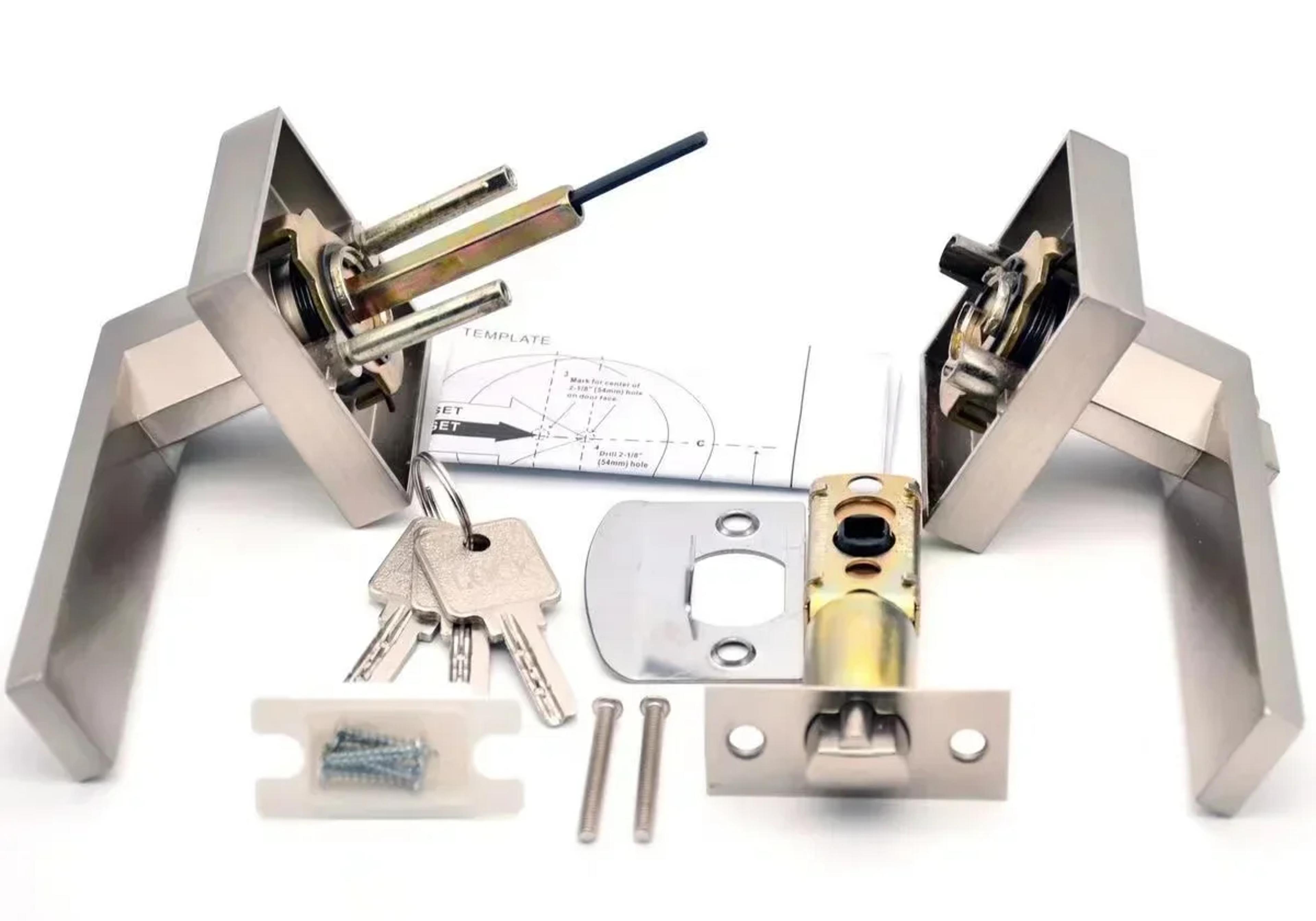 Heavy Duty Interior Door Handle Lock Kit For Bedroom Privacy 7