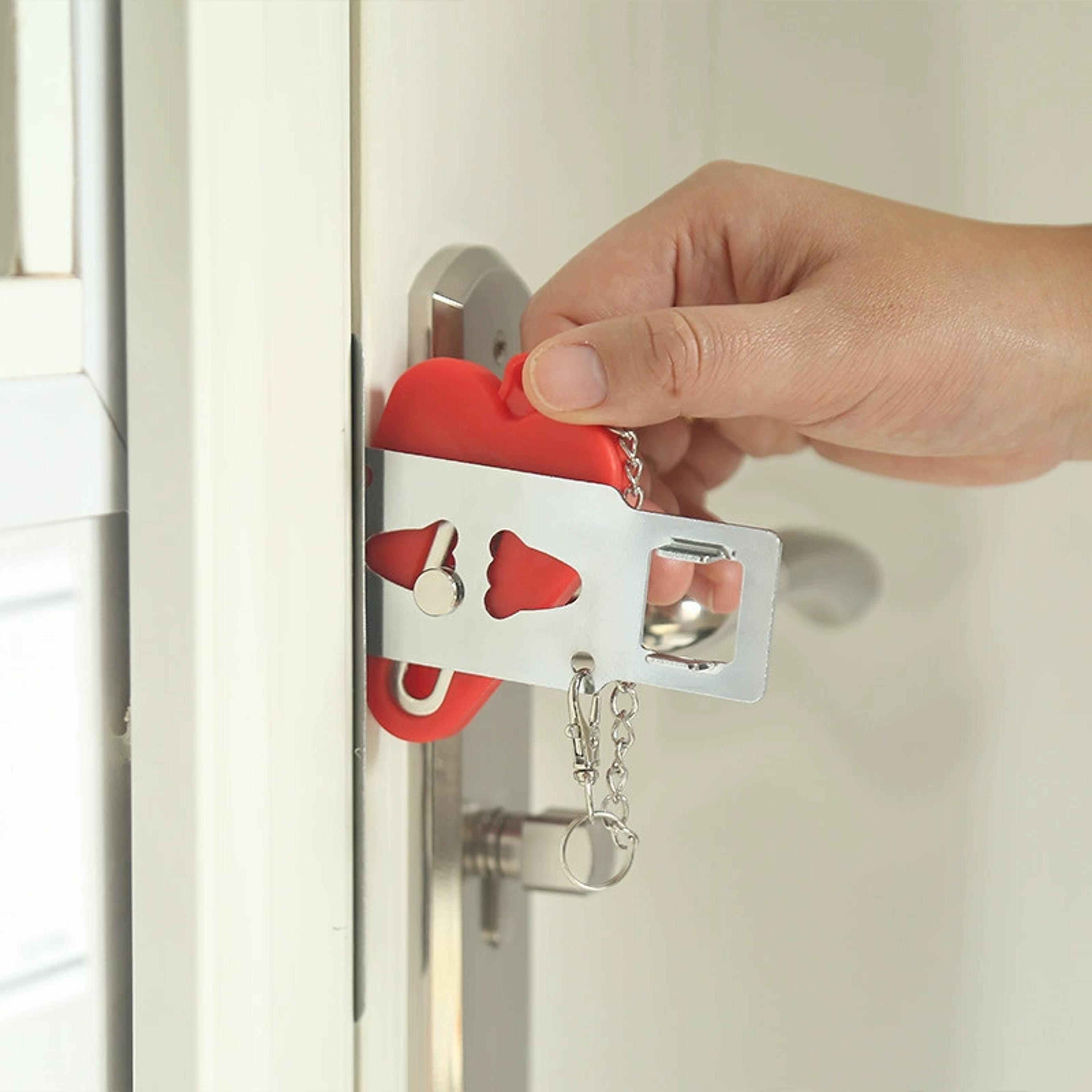 portable door lock for travel hotel room security