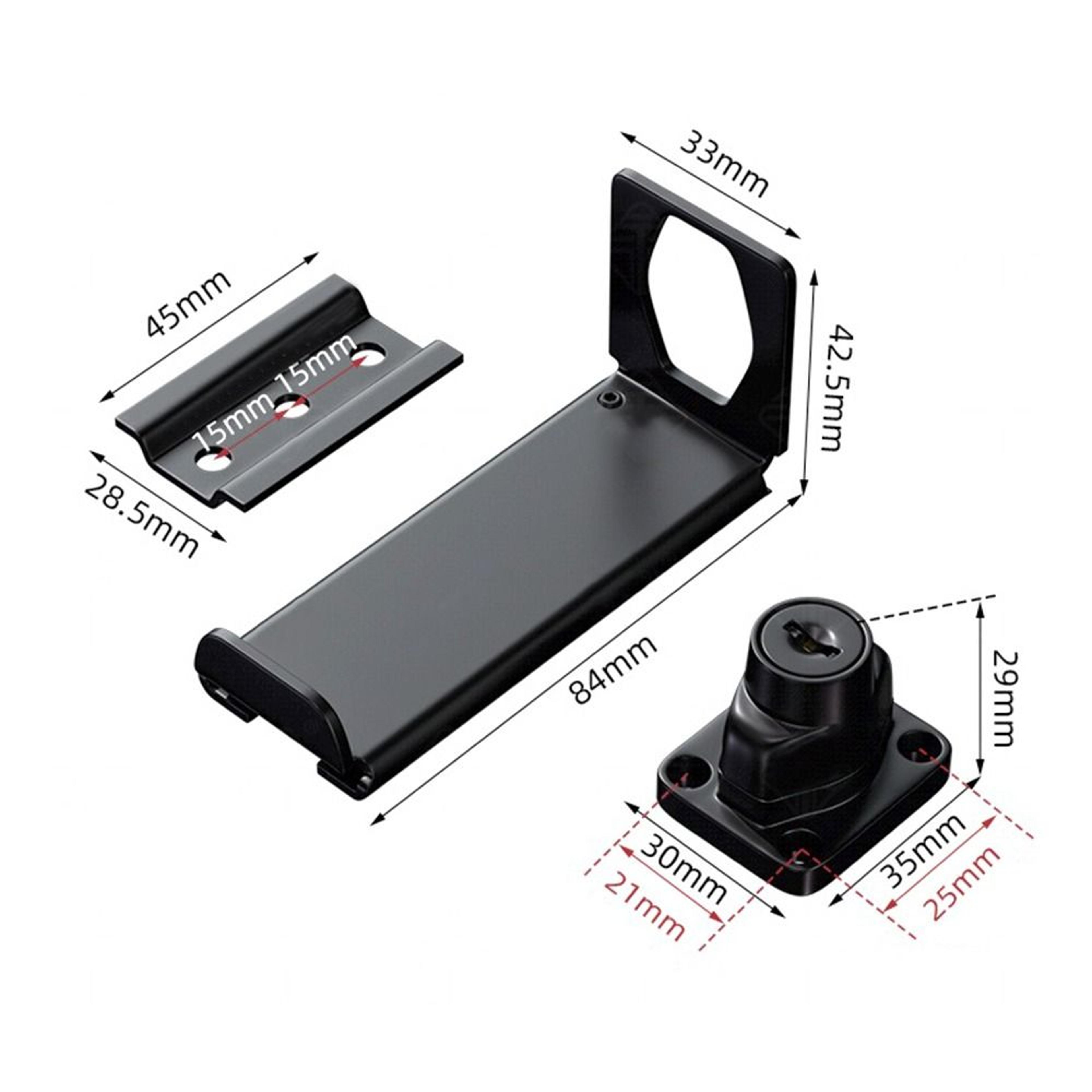 New Stainless Steel Door Clasp Lock 90 Degree Antitheft Padlock Hasp Burglarproof Right Angle Gate  4