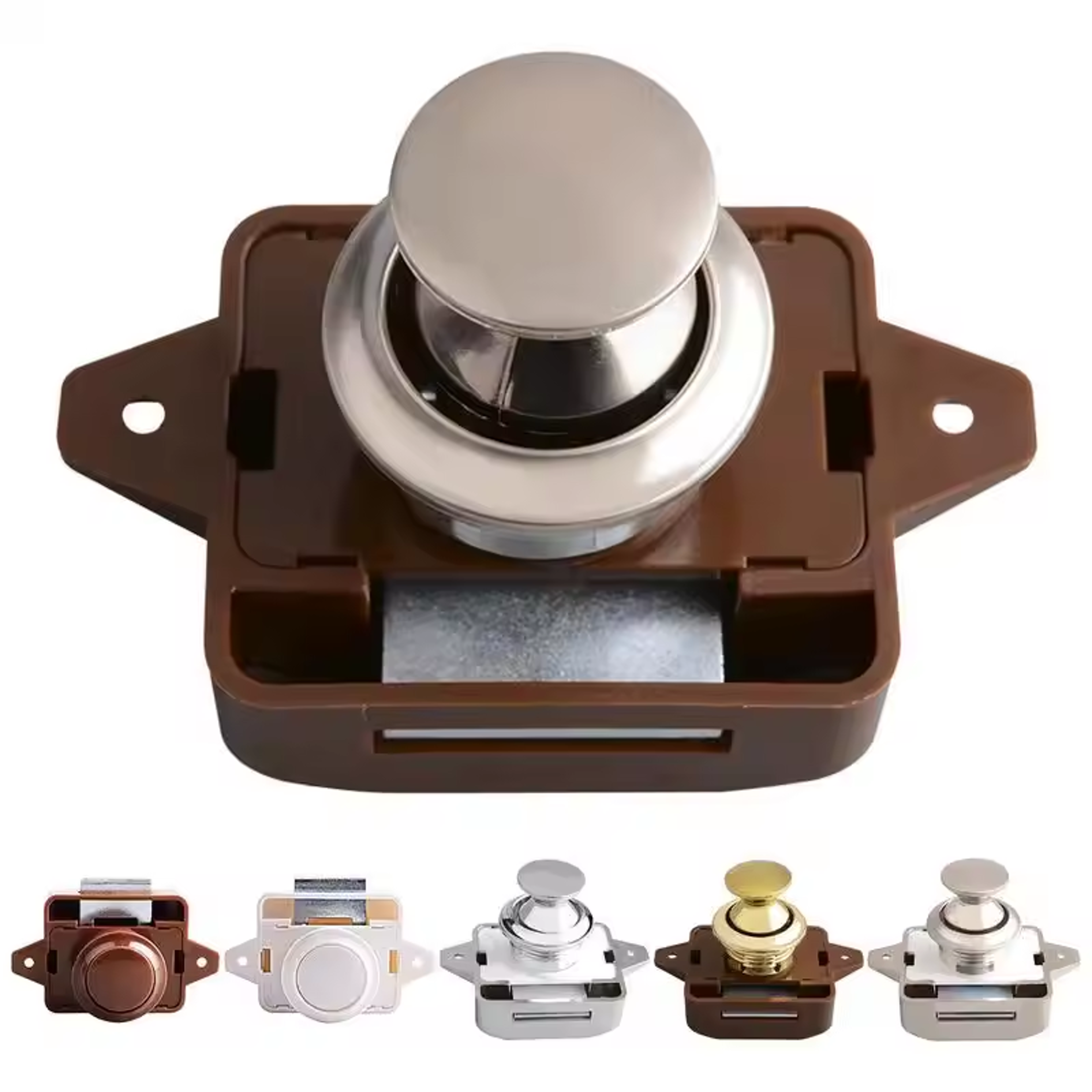 Keyless RV Push Cabinet Lock Zinc Alloy Push Button Drawer Latch 0