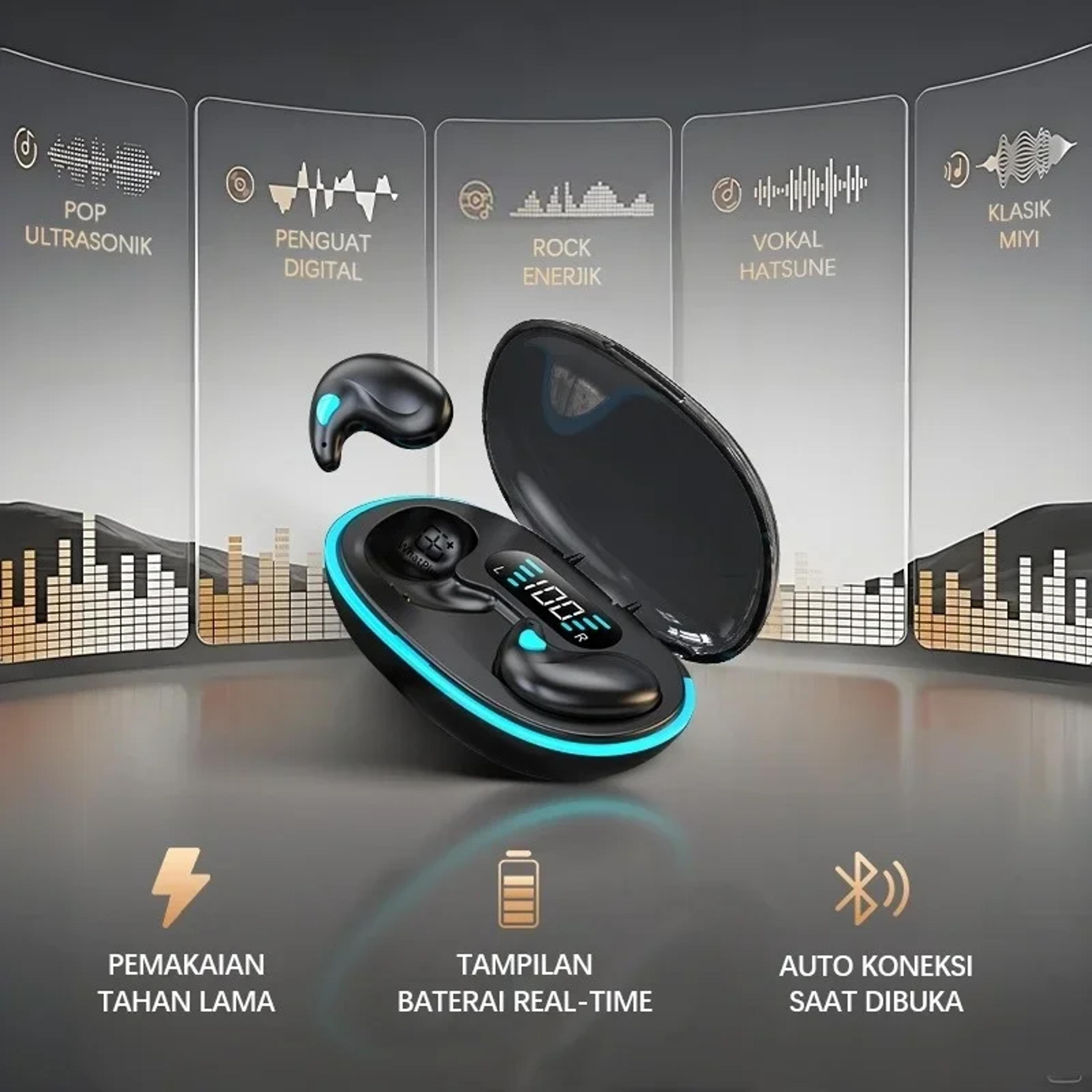 Mini Invisible Sleep Earbuds With Power Display Wireless Bluetooth Earphones 4