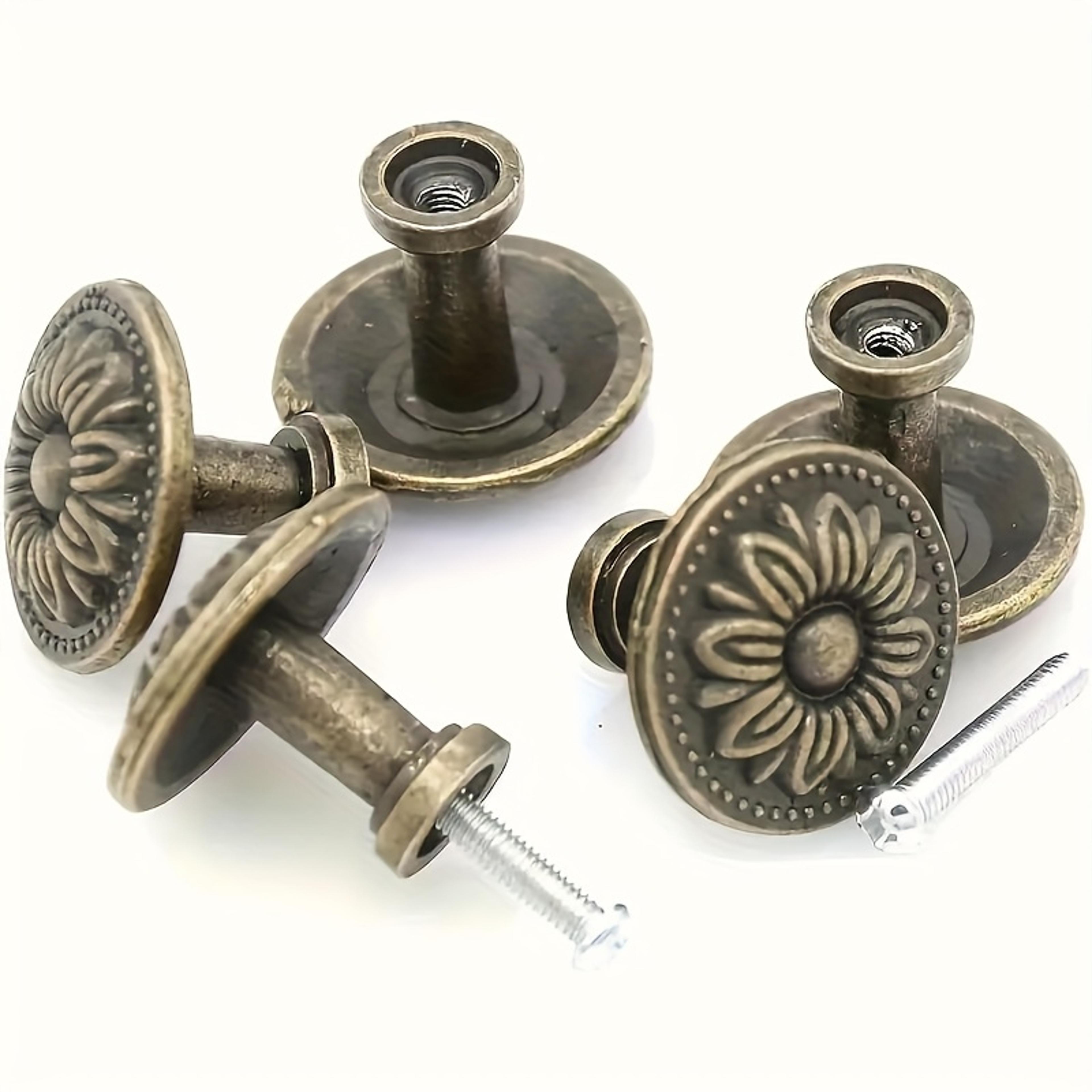 Vintage Engraved Cabinet Handles Set With Screws 3