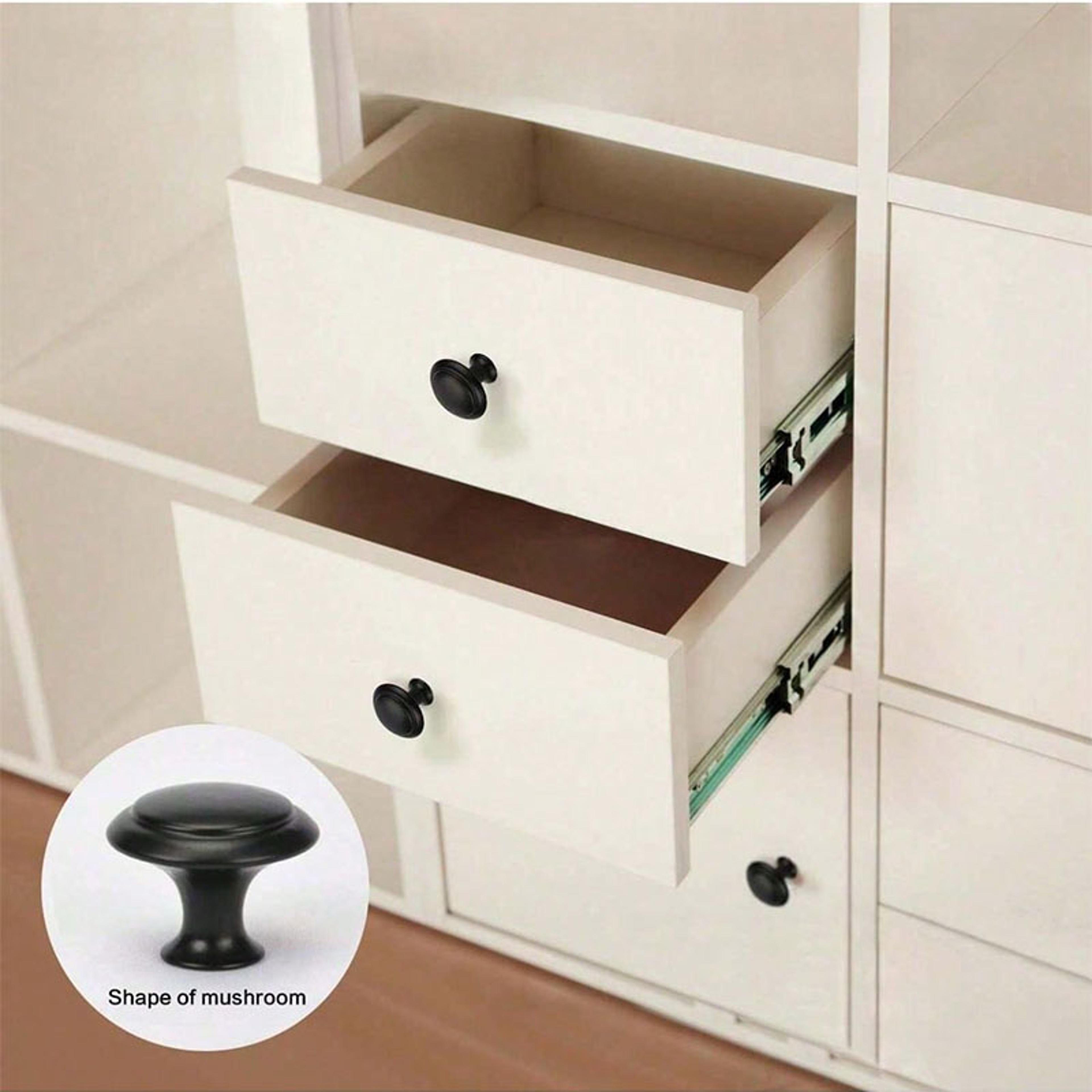 Matte Black Cabinet Knobs Round Drawer Pulls 3
