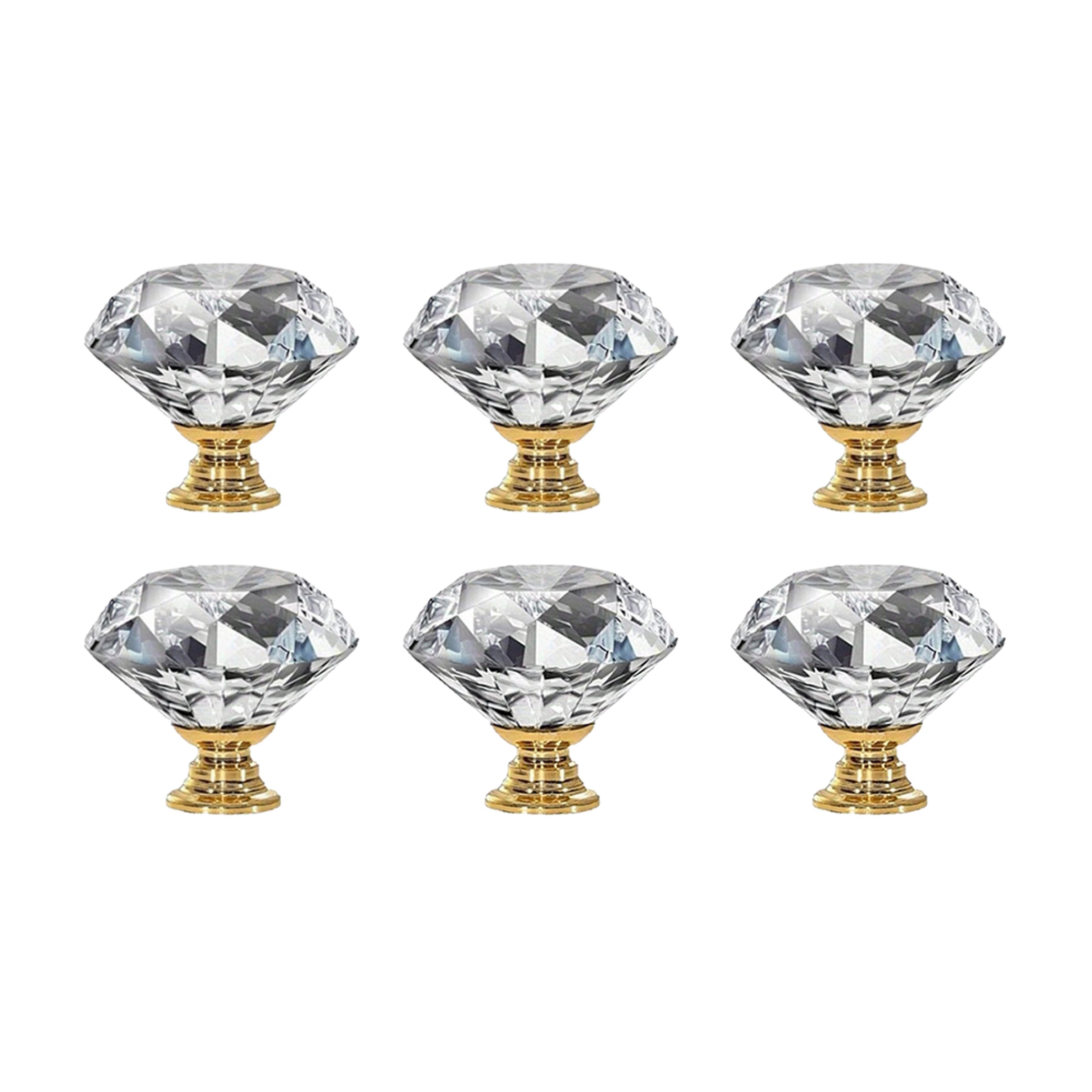 Crystal Glass Cabinet Knobs Diamond Drawer Handles 5