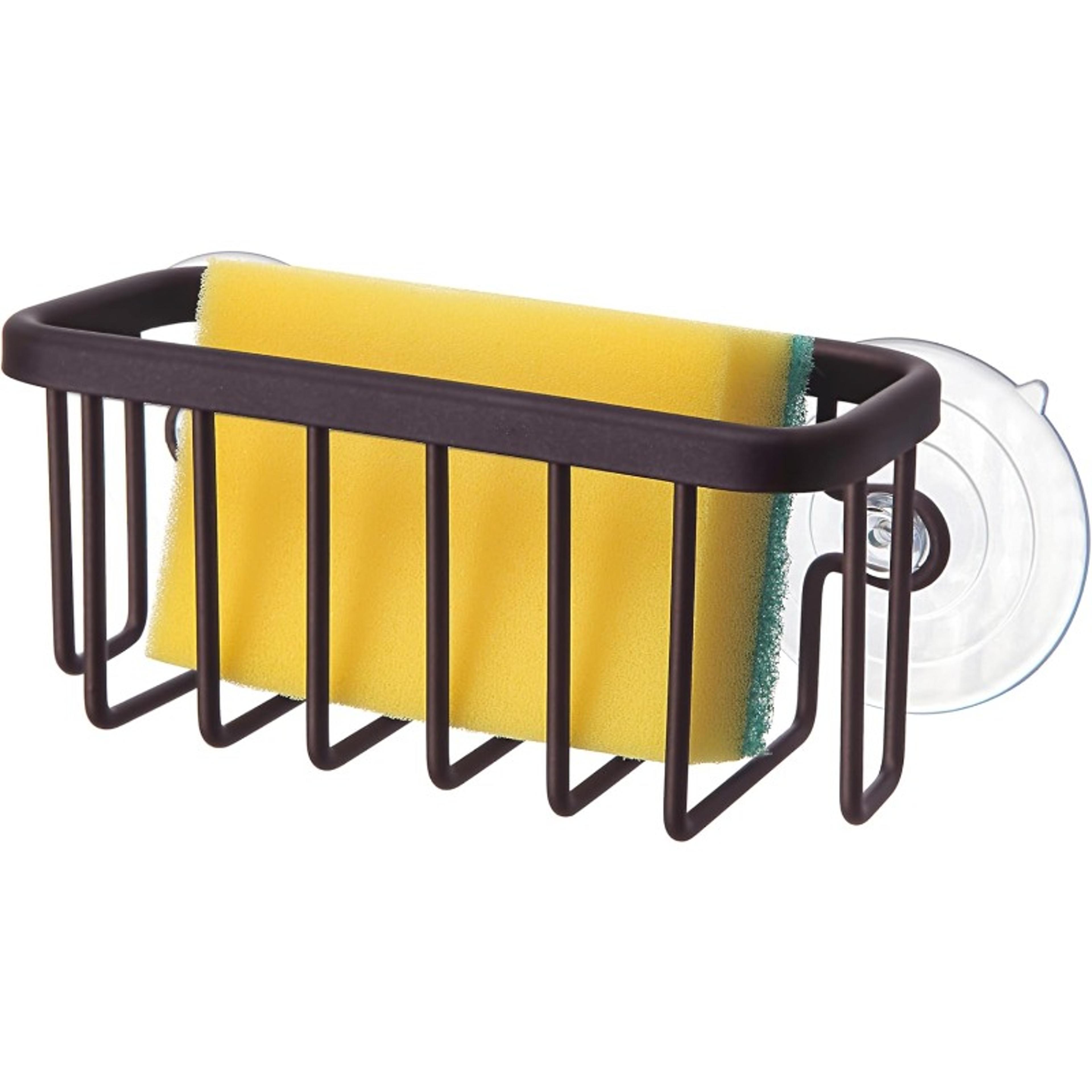 Suction Cup Sponge Holder Stainless Steel Sink Organizer Kitchen Caddy Rack 1