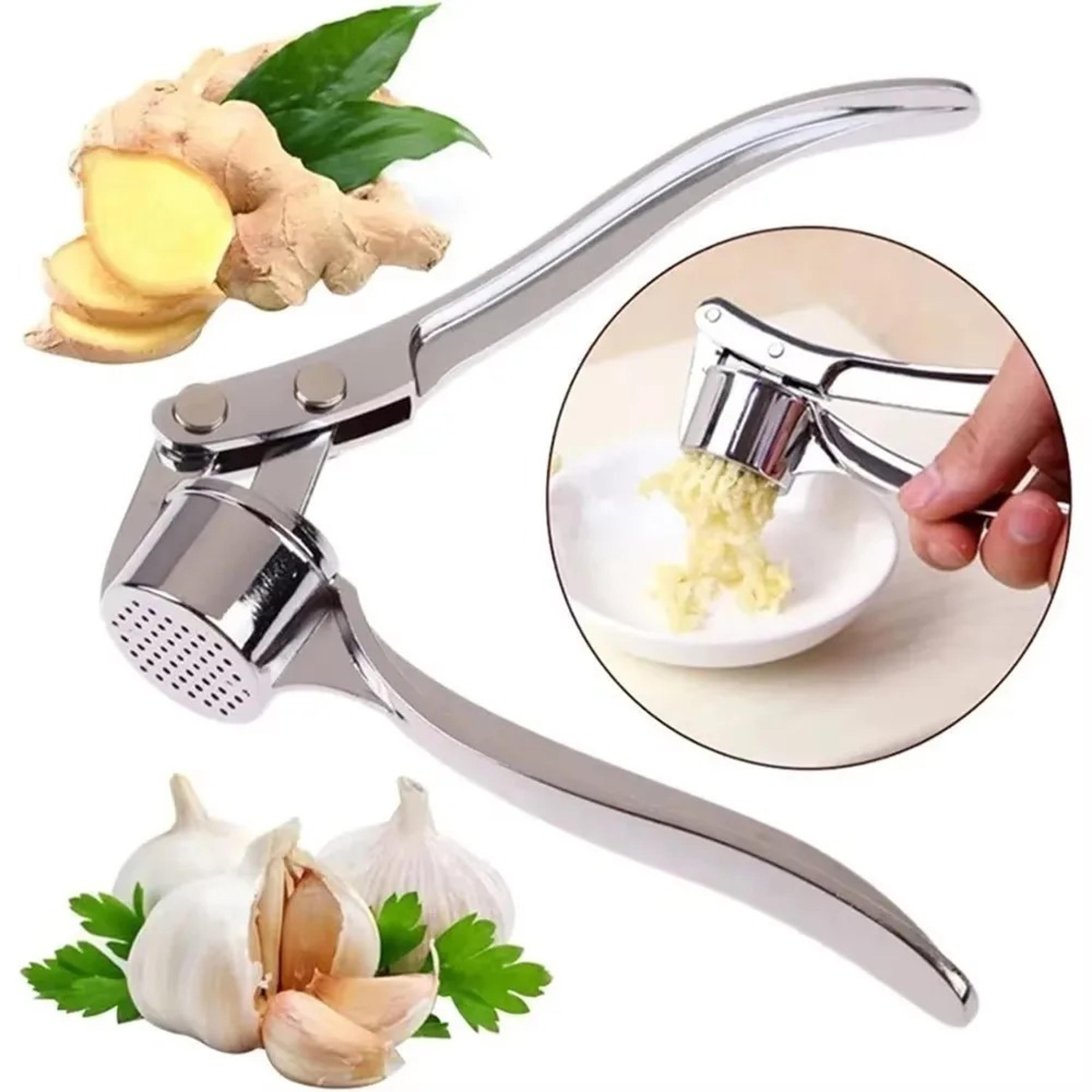 heavy duty garlic press stainless steel crusher easy clean kitchen mincer