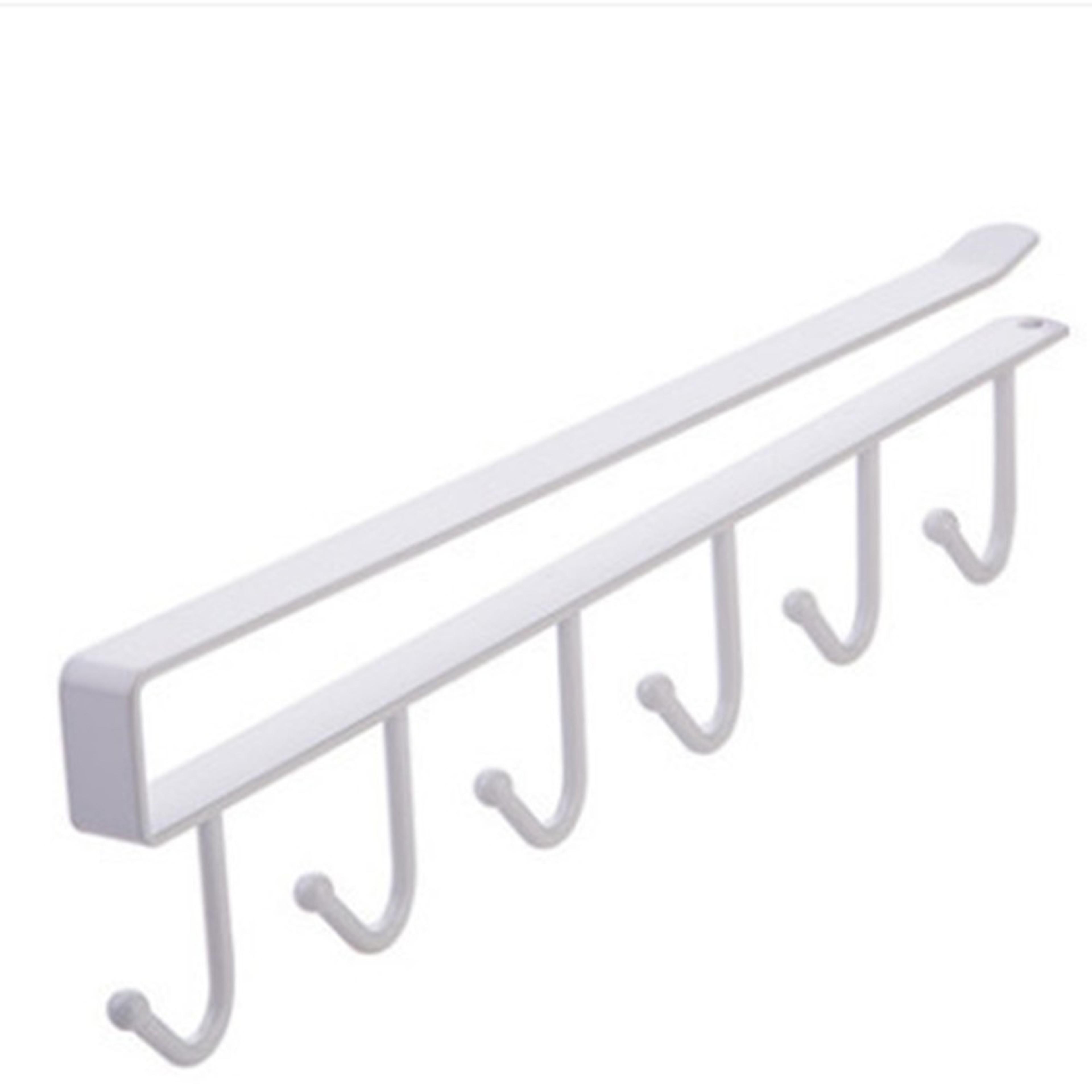 Under Shelf Storage Rack With Metal Hooks Kitchen Cabinet Organizer  Wardrobe Storage Solution 6