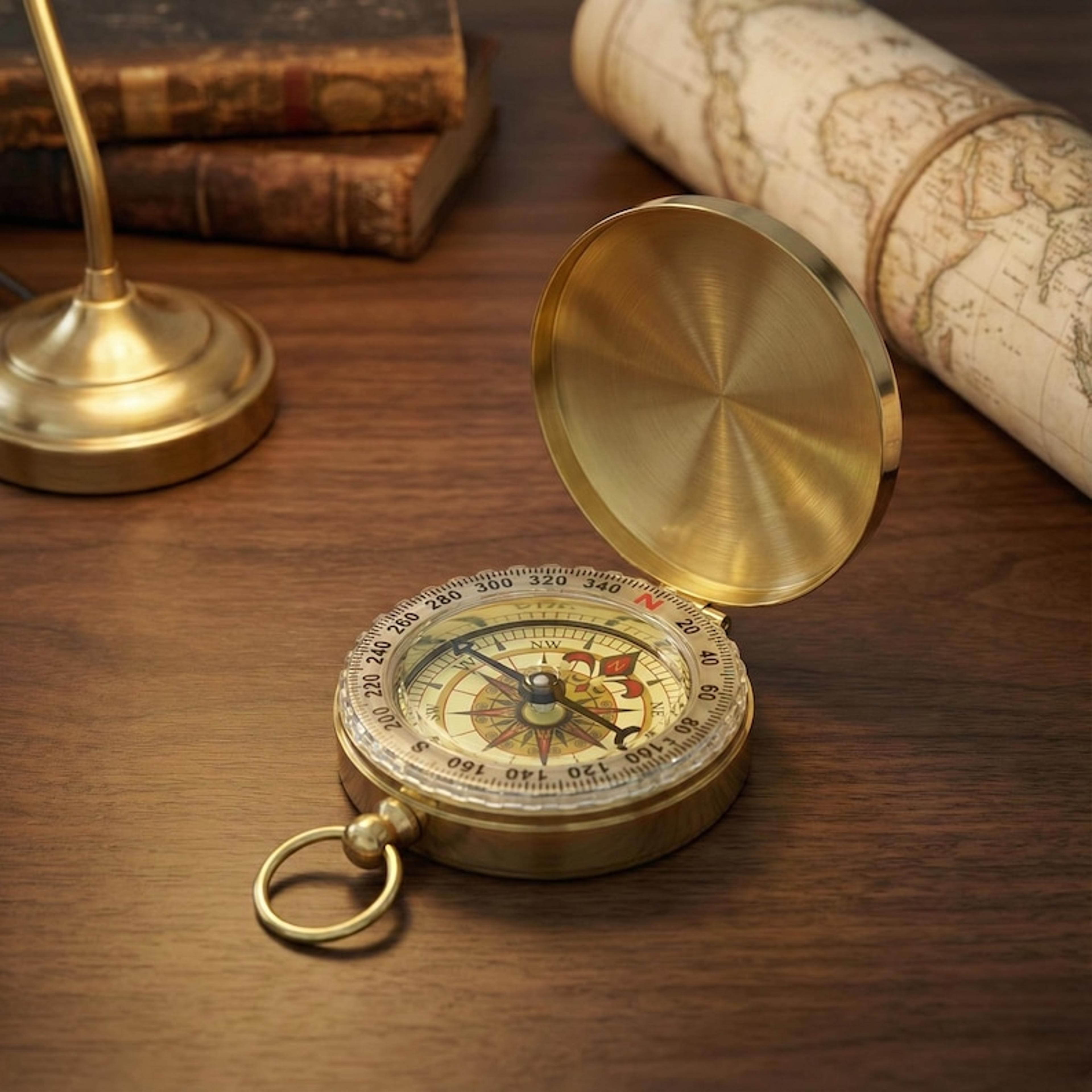 Brass Survival Compass High Accuracy Portable Waterproof Navigation Tool For Hikings 4