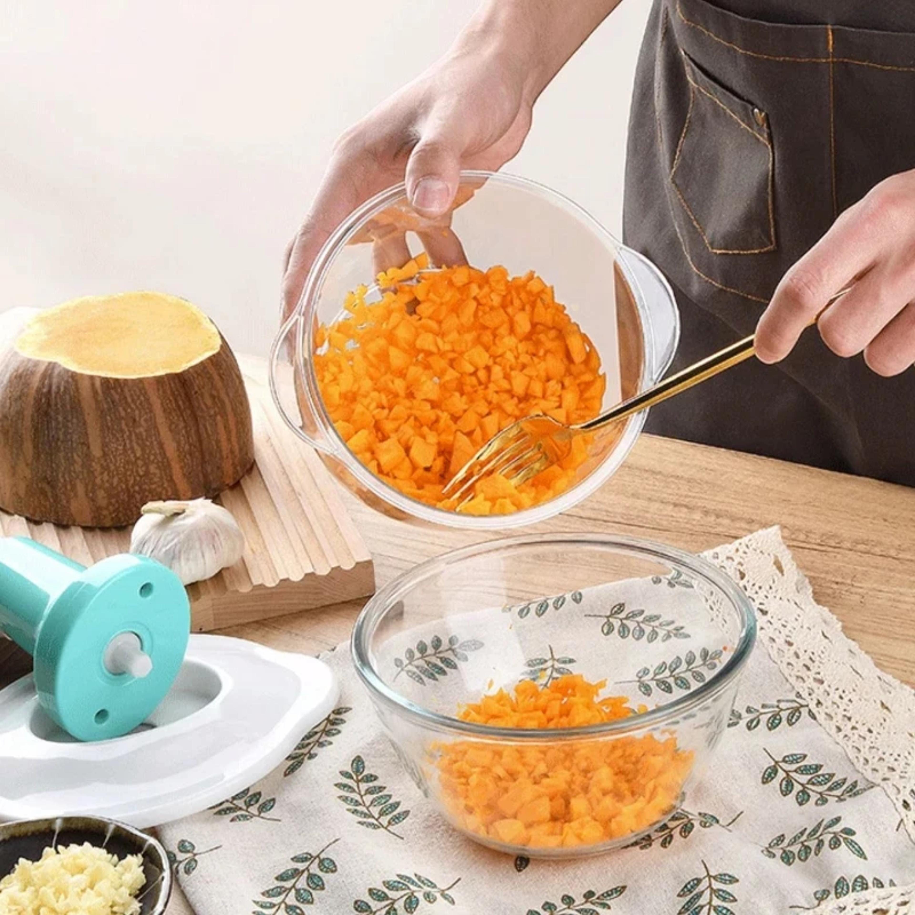 Premium Manual Garlic Press  Multifunctional Vegetable Slicer Meat Grinder 4