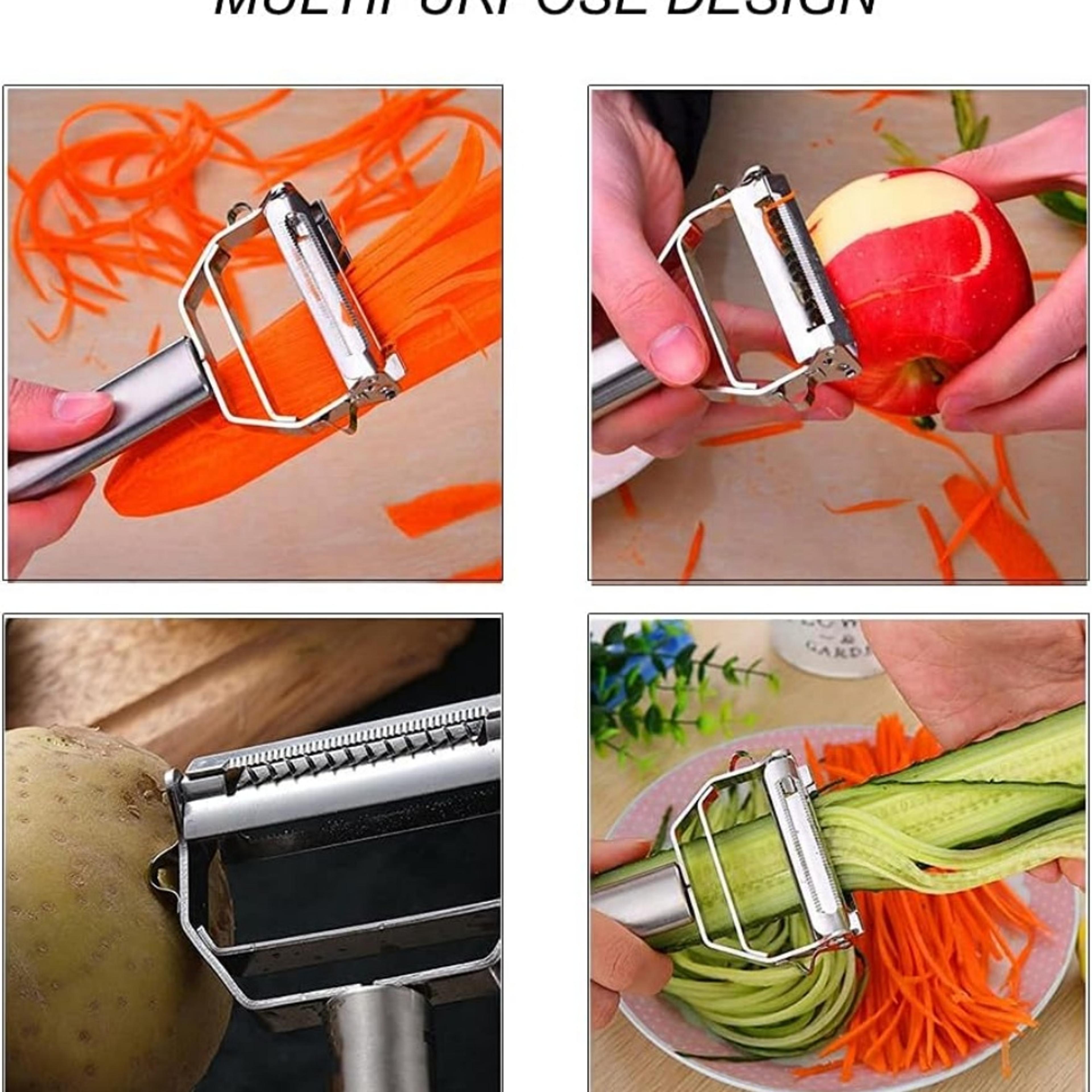 Premium Stainless Double Sided Vegetable Peeler  Multi Functional Grater 4