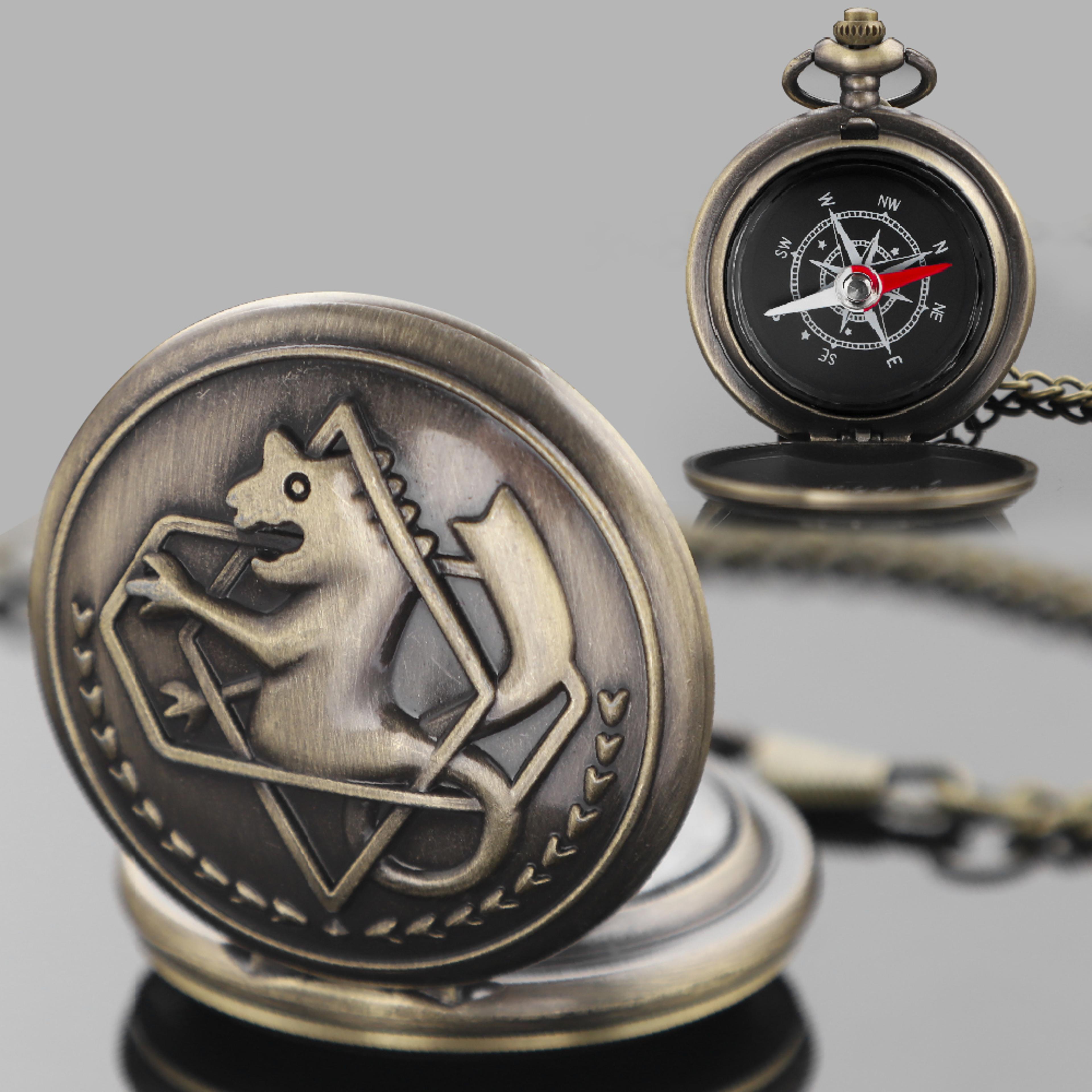 Vintage Fullmetal Pocket Compass Watch Brass Navigation Tool 0