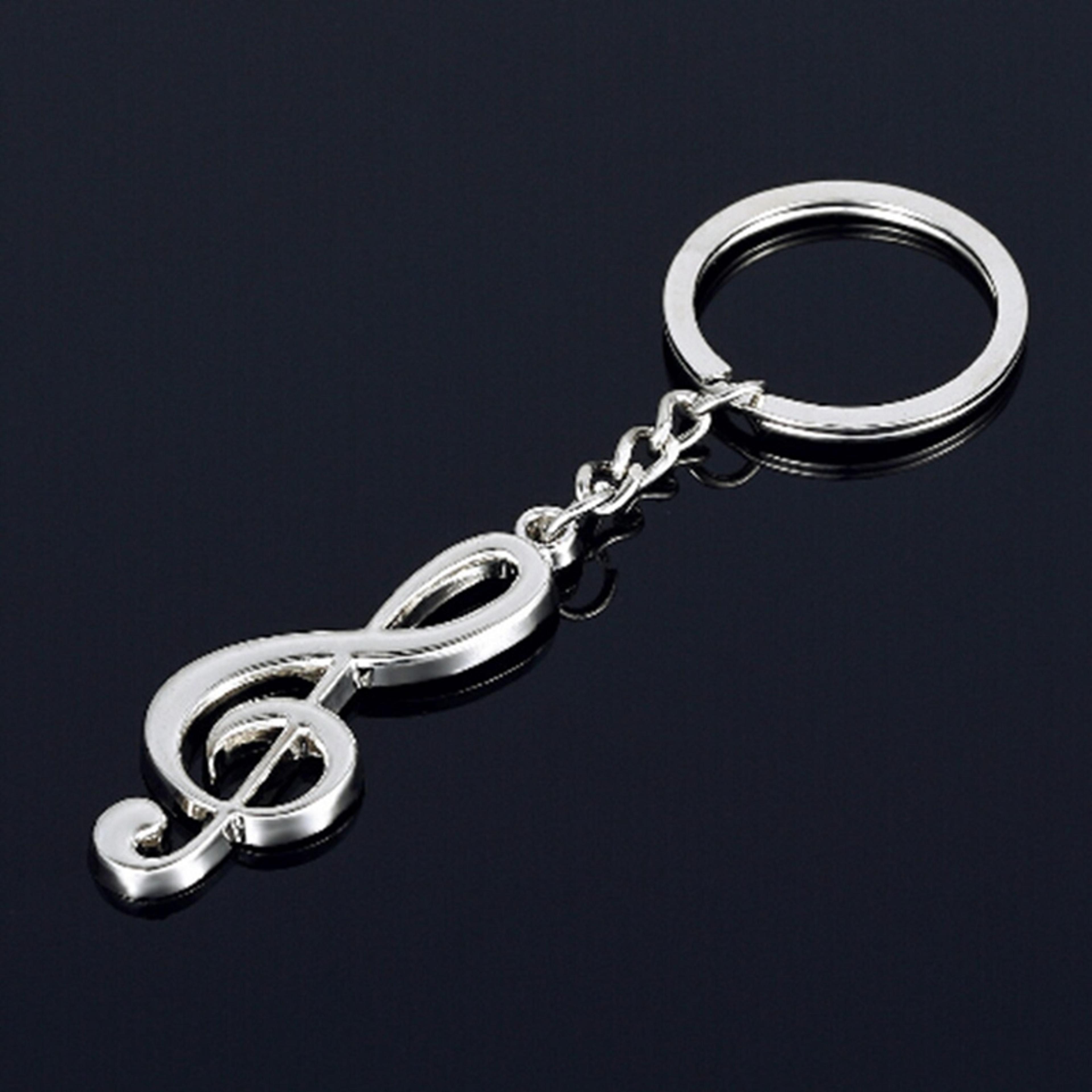 treble clef metal keychain music note keyring gift for musicians