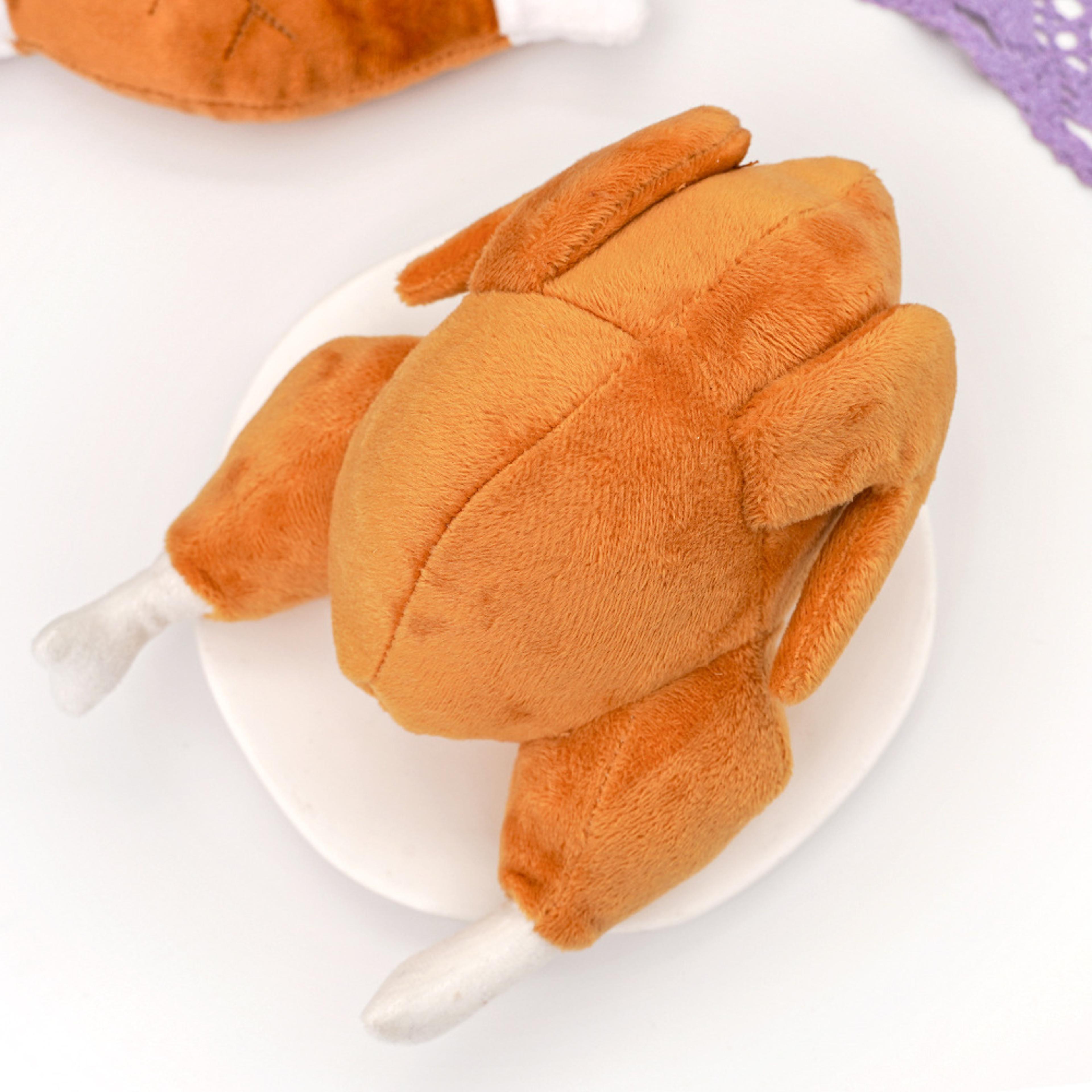 roast chicken squeaky dog toy plush crinkle chew toy for dogs and cats