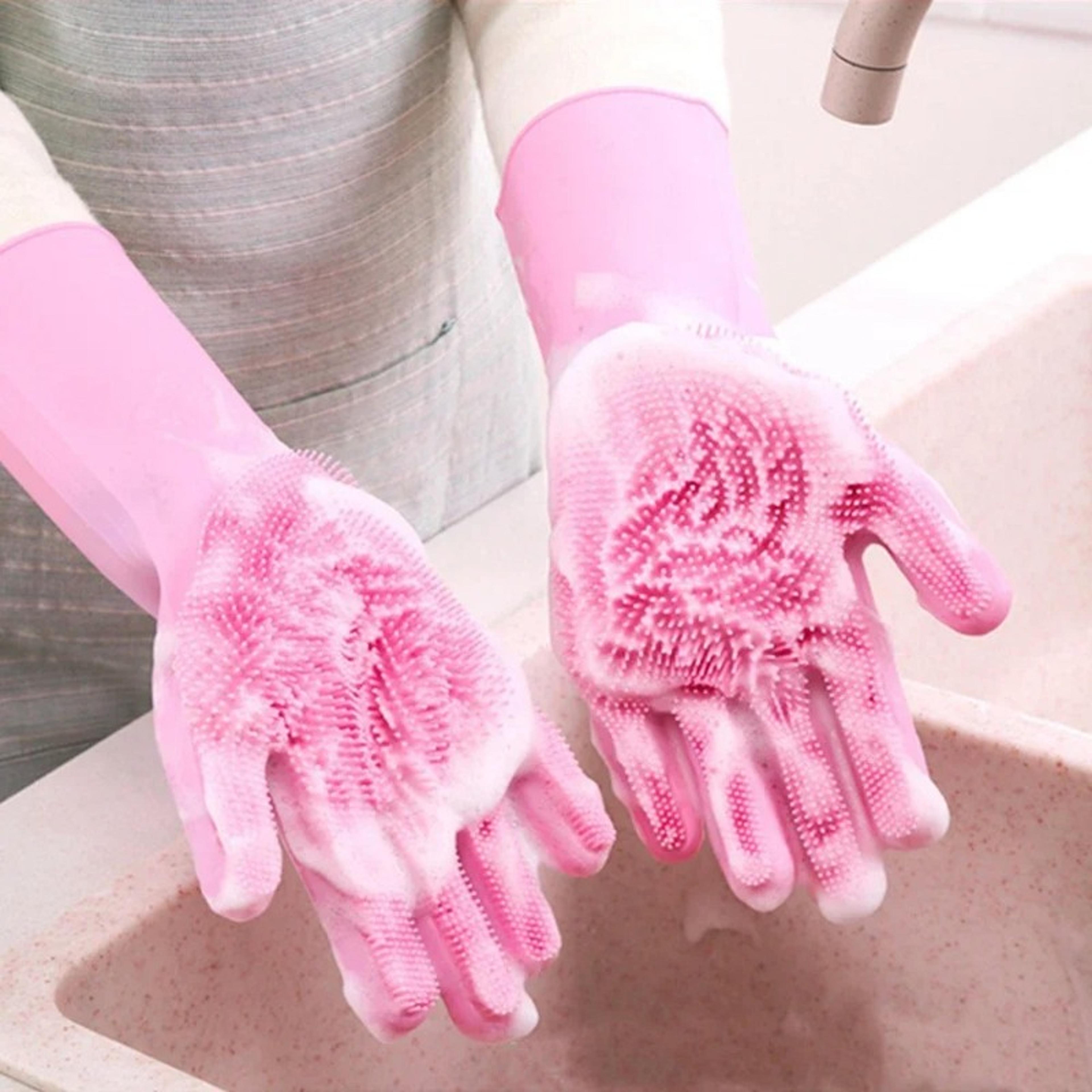 silicone dishwashing gloves for reusable kitchen pet and car cleaning