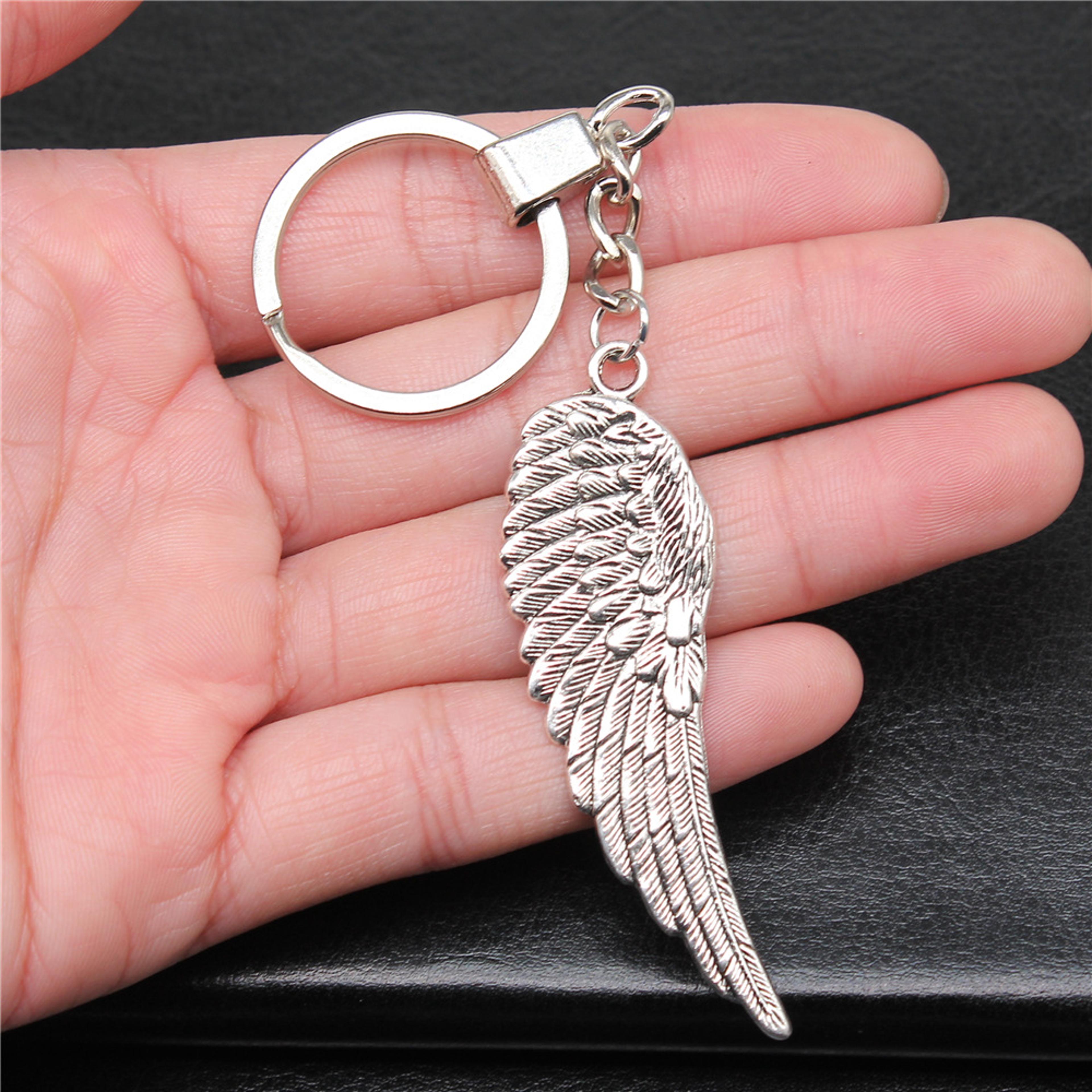 antique silver angel wing keyring pendant unique souvenir gift