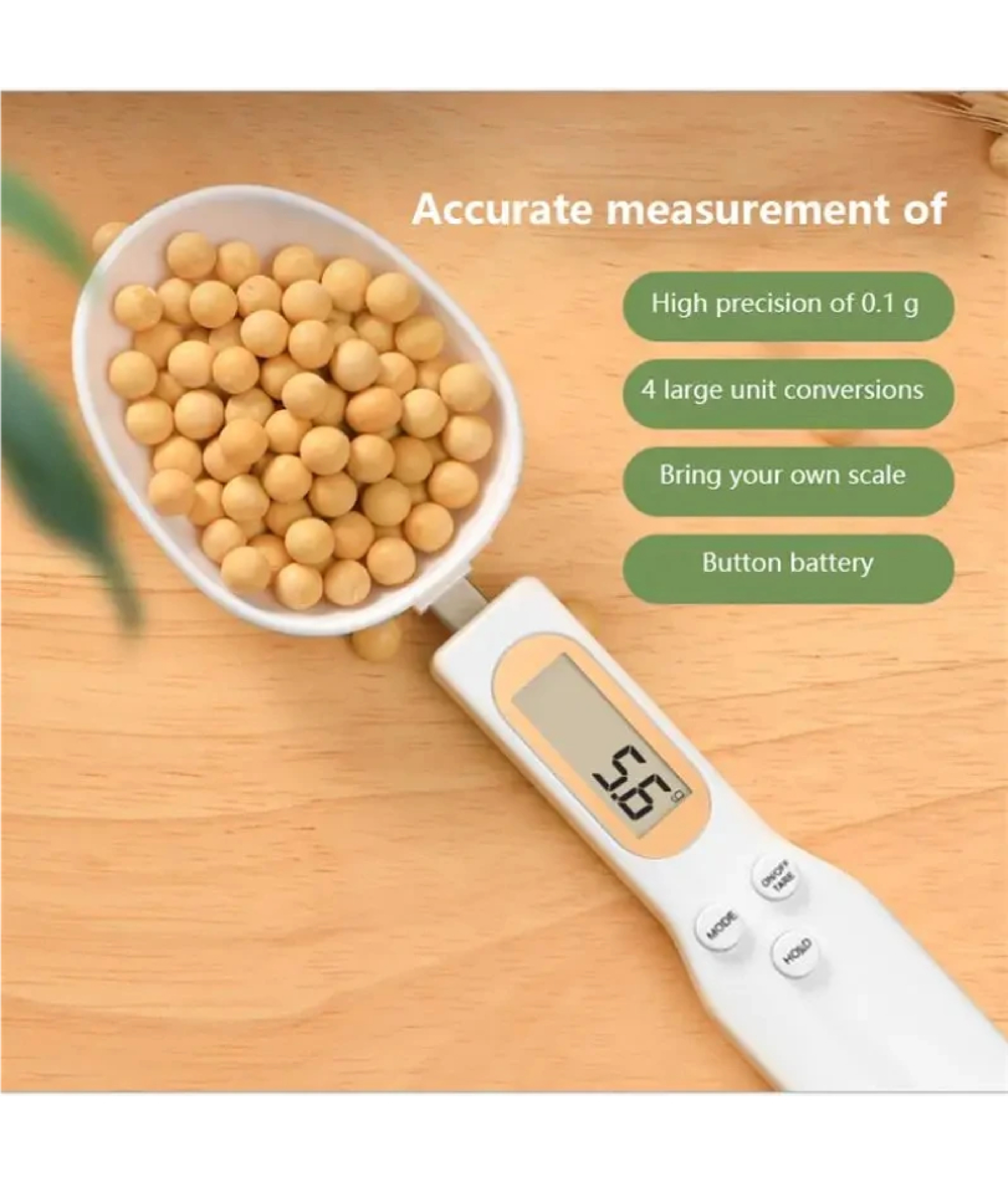LCD Digital Measuring Spoon Adjustable Kitchen  Coffee Scale 0