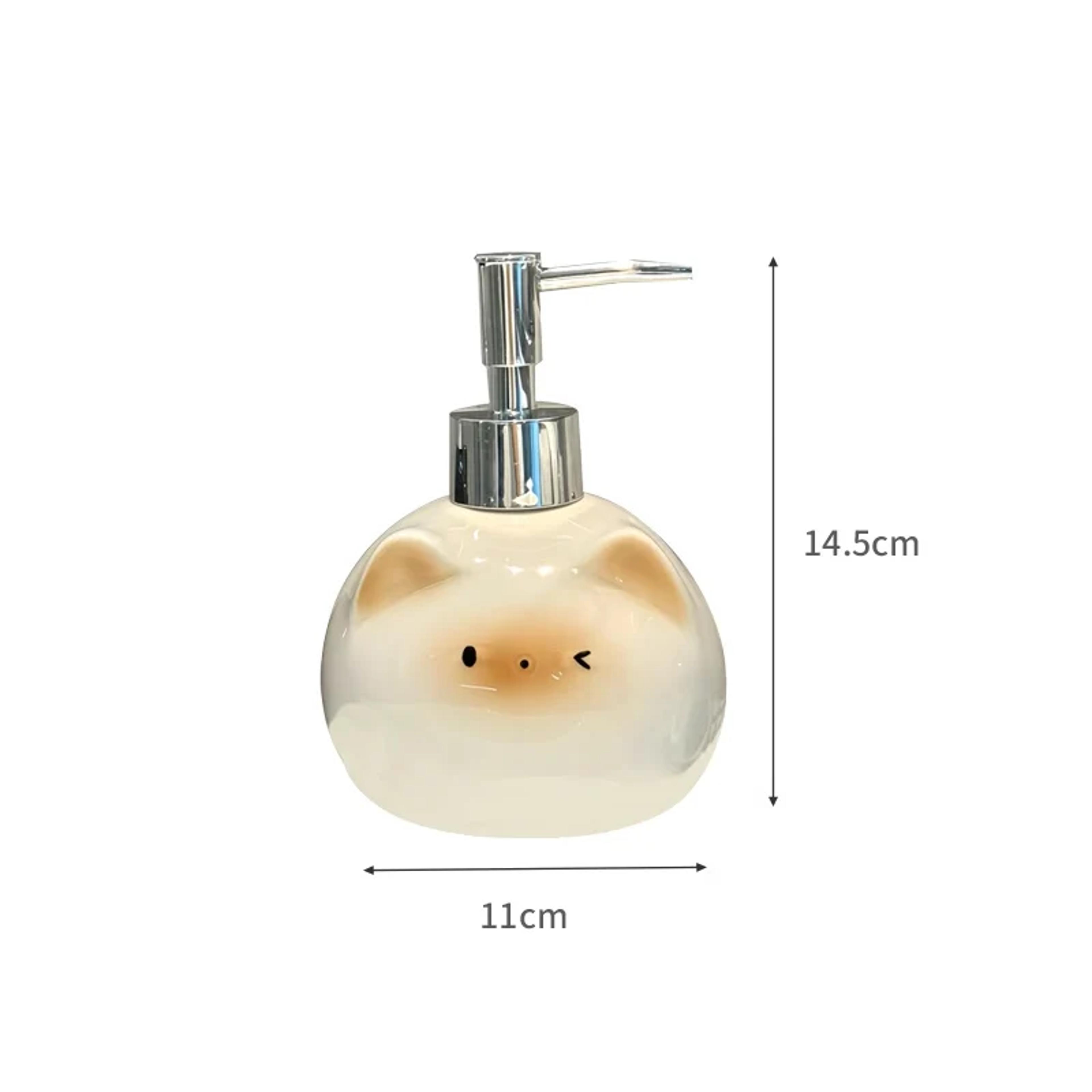 Ceramic Siamese Cat Shaped Soap  Hand Sanitizer Bottle Dispenser Decorative Refillable Bathroom Acc 4
