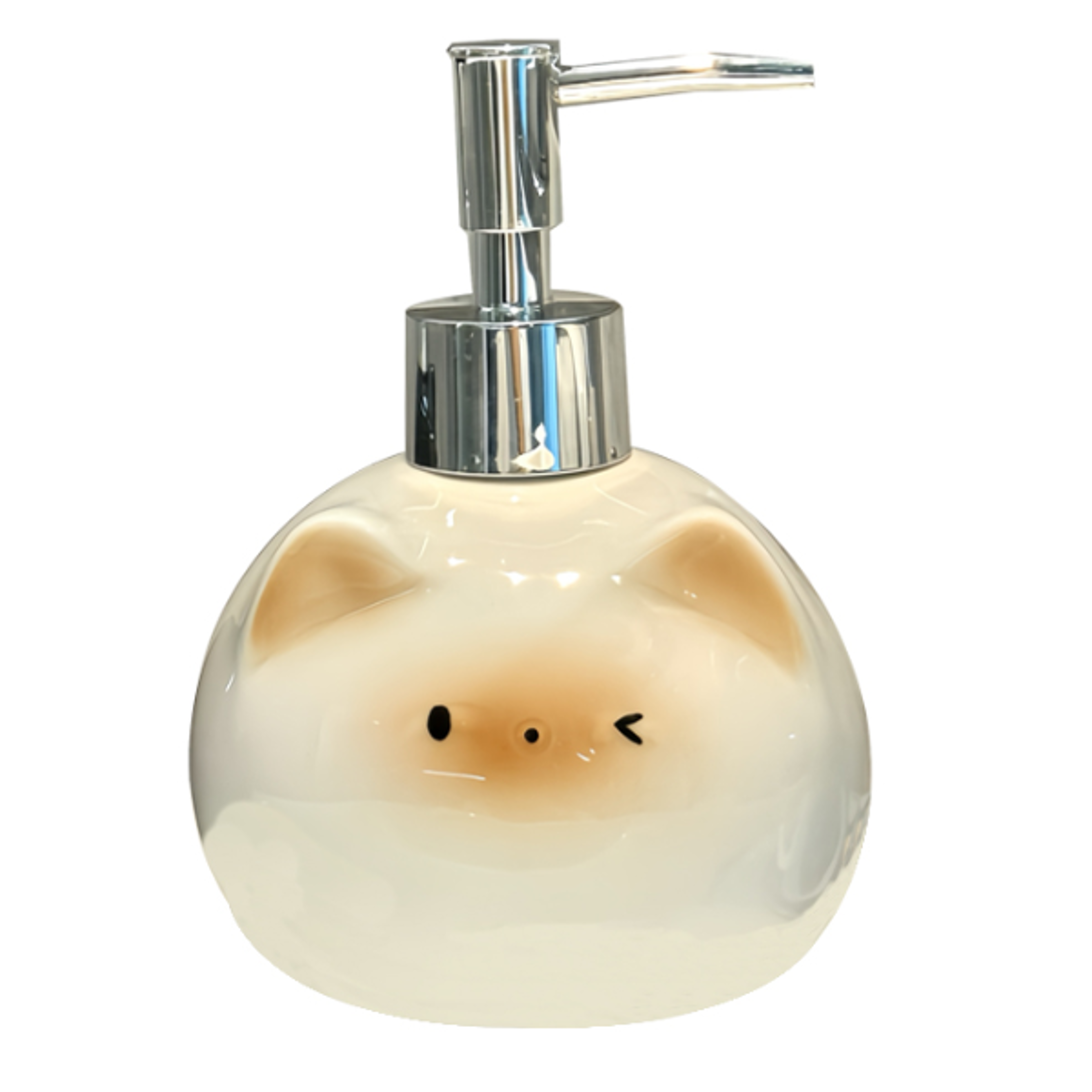 Ceramic Siamese Cat Shaped Soap  Hand Sanitizer Bottle Dispenser  Decorative Refillable Bathroom A