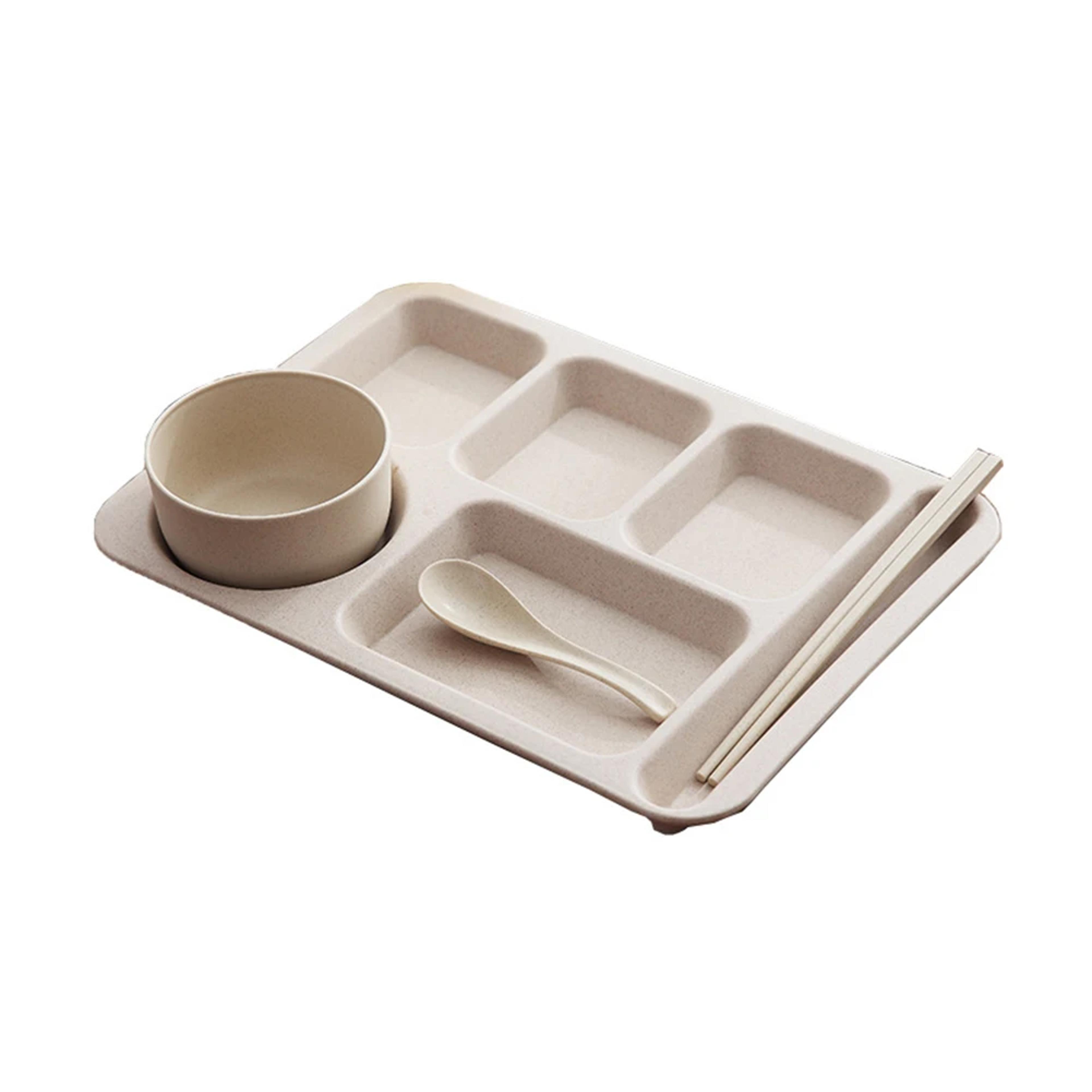 Premium Anti Fall Student Meal Plate Set Divided Bowls  Cups 7
