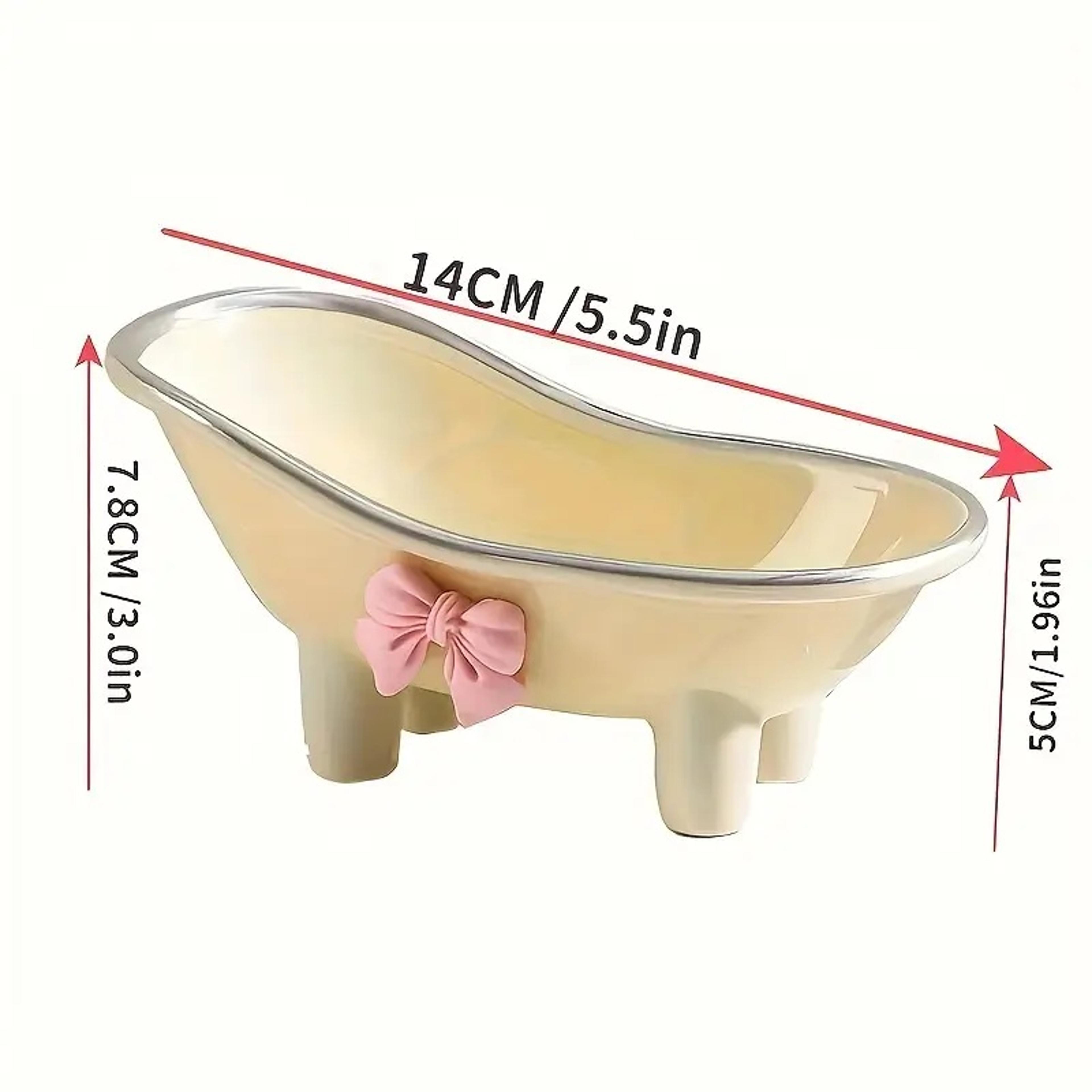 Cute Bowknot Bathroom Soap Dish With Creative Drainage Plastic Soap Holder Tray 1