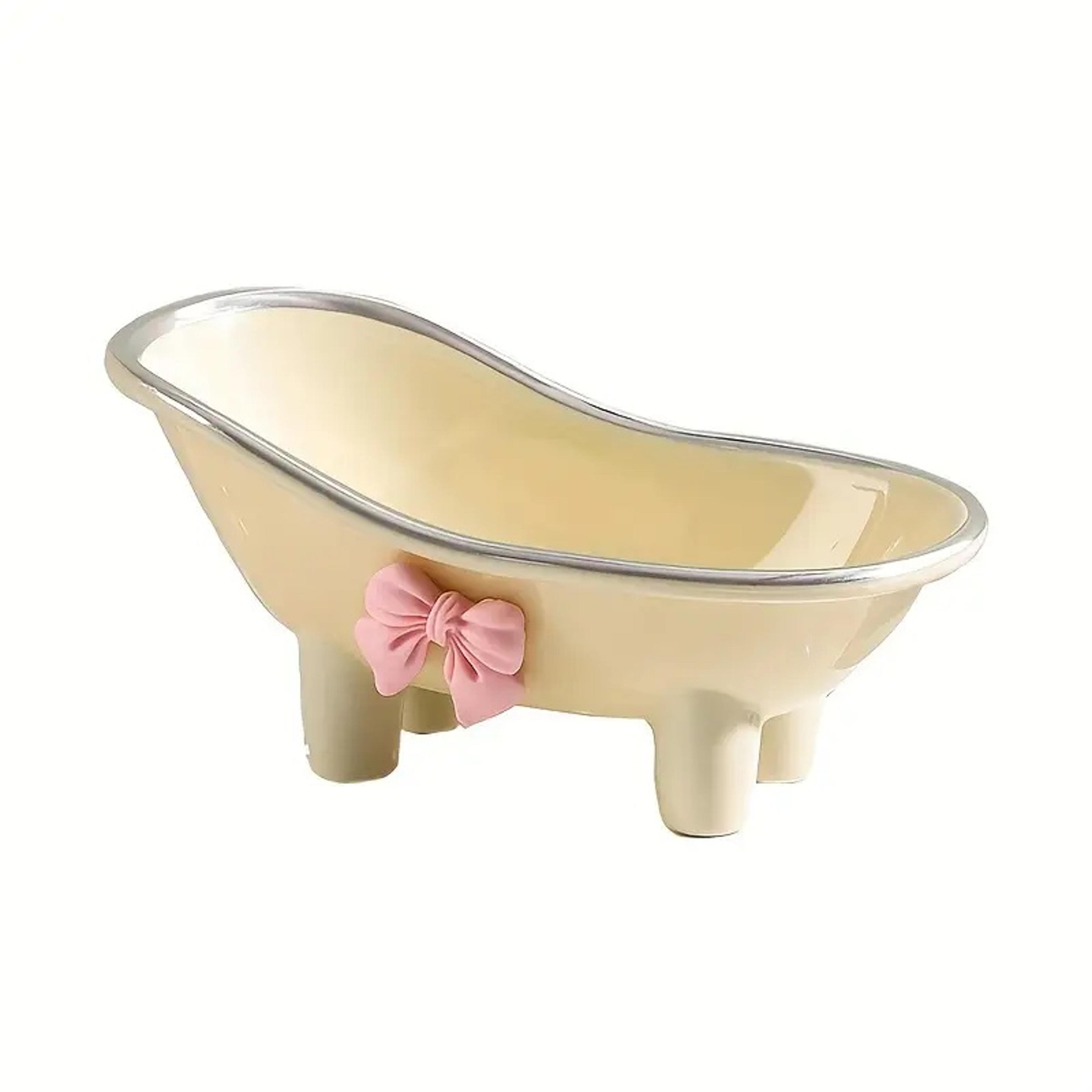Cute Bowknot Bathroom Soap Dish With Creative Drainage Plastic Soap Holder Tray 5