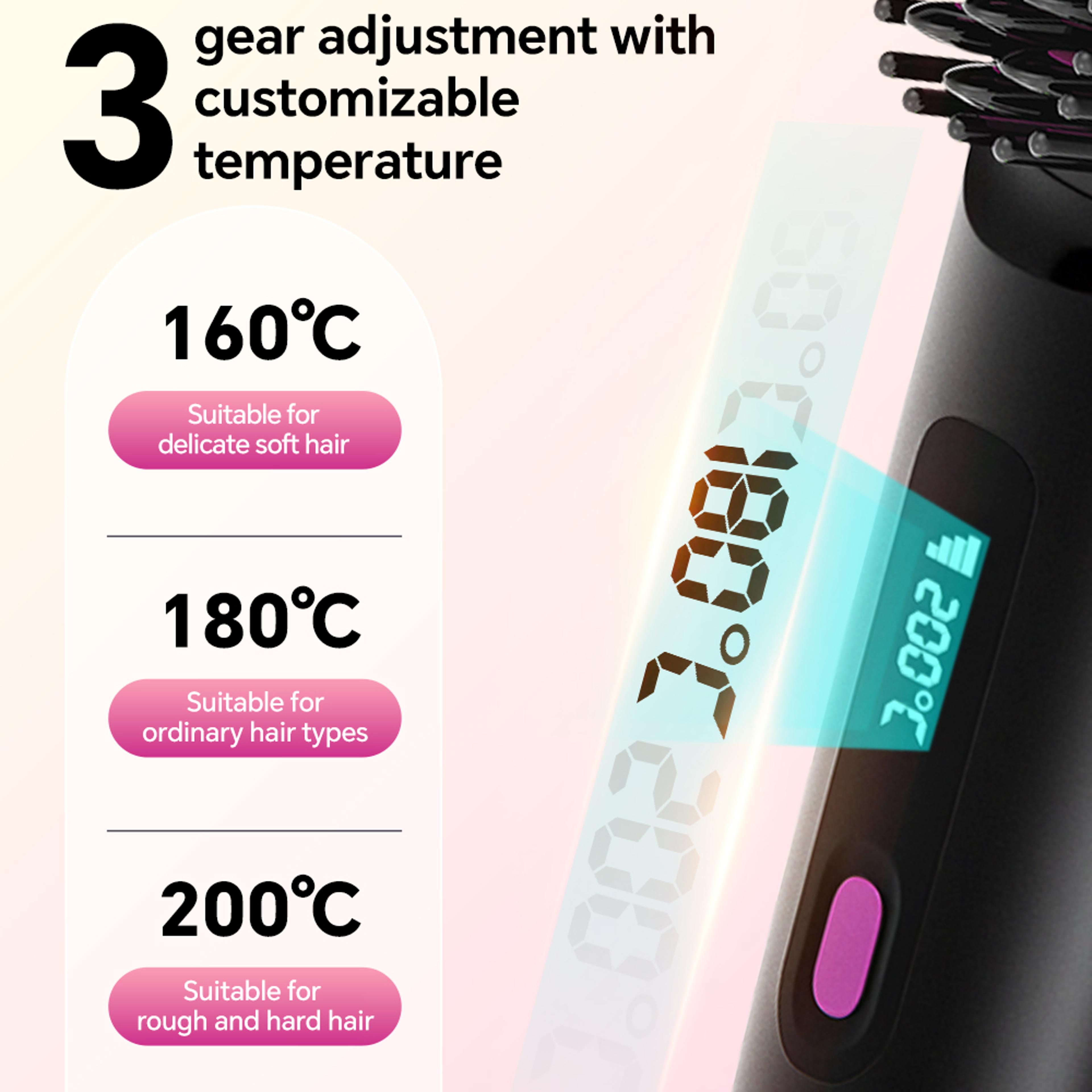 Portable Hair Straightener Brush With Ionic Technology  Fast Heating 3