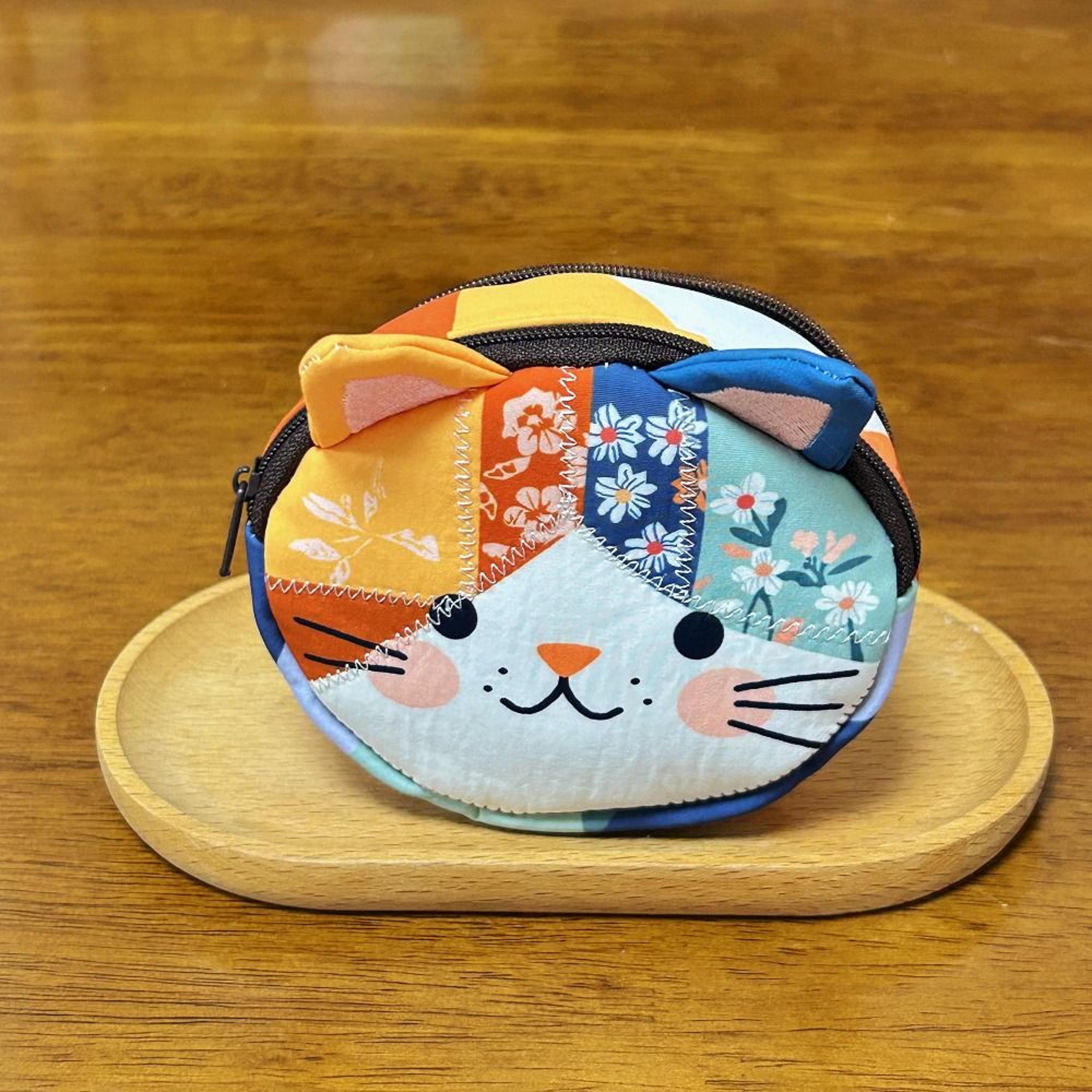 Waterproof Patchwork Cat Coin Purse  Small Cosmetic Bag 2