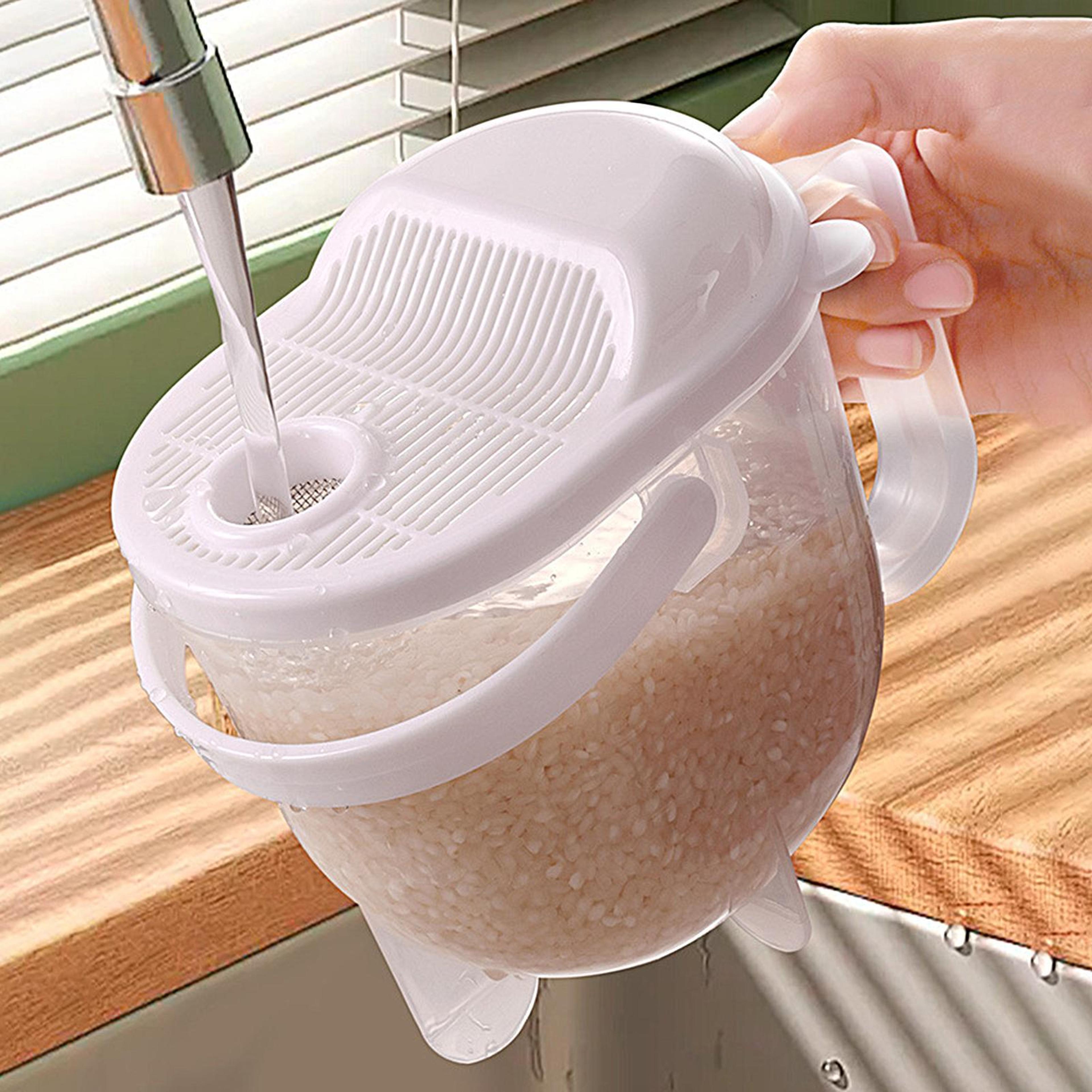 Premium Rice Washing Bowl  Kitchen Colander Strainer With Lid 0