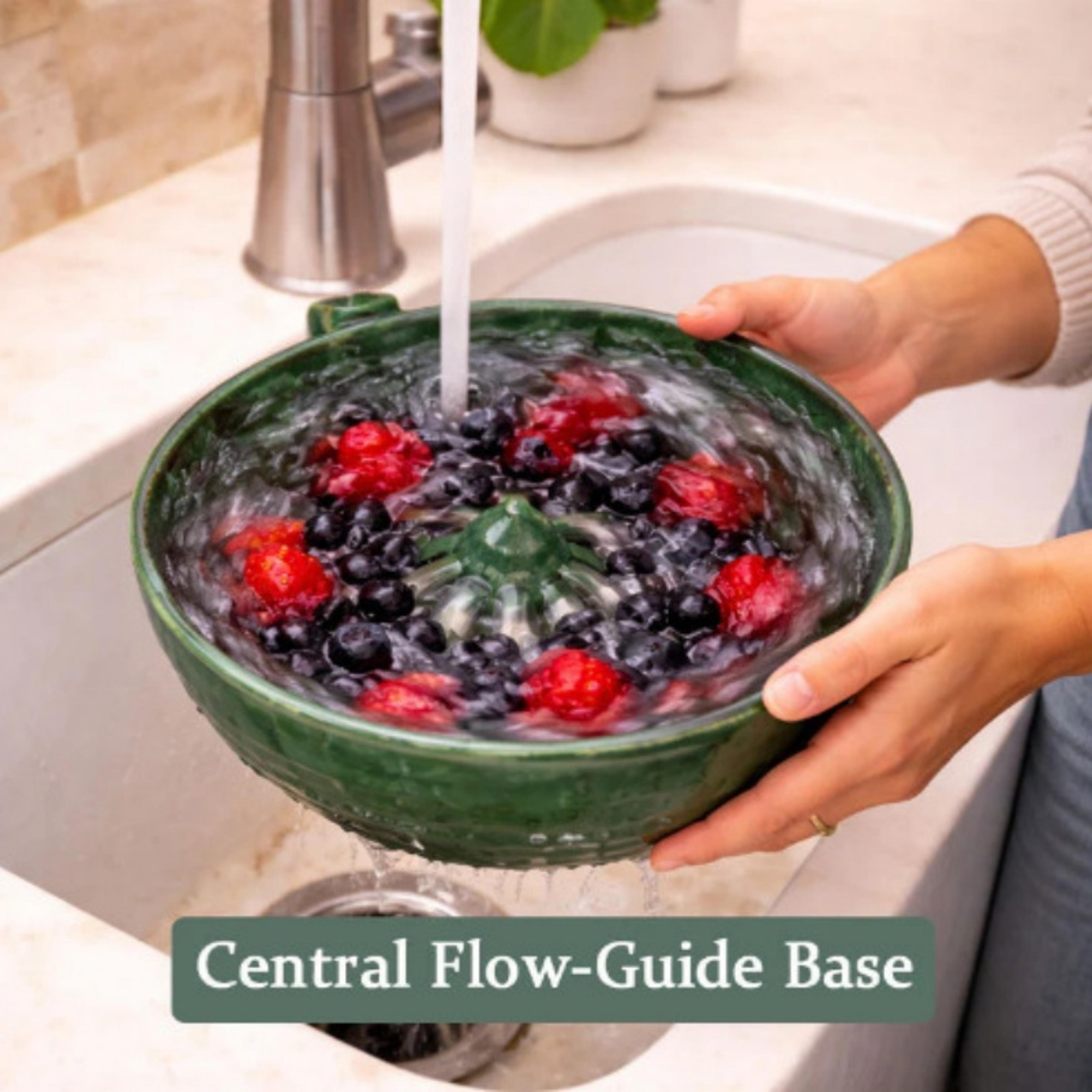 Automatic Swirl Fruit  Vegetable Washing Bowl With Quick Drain Strainer 1