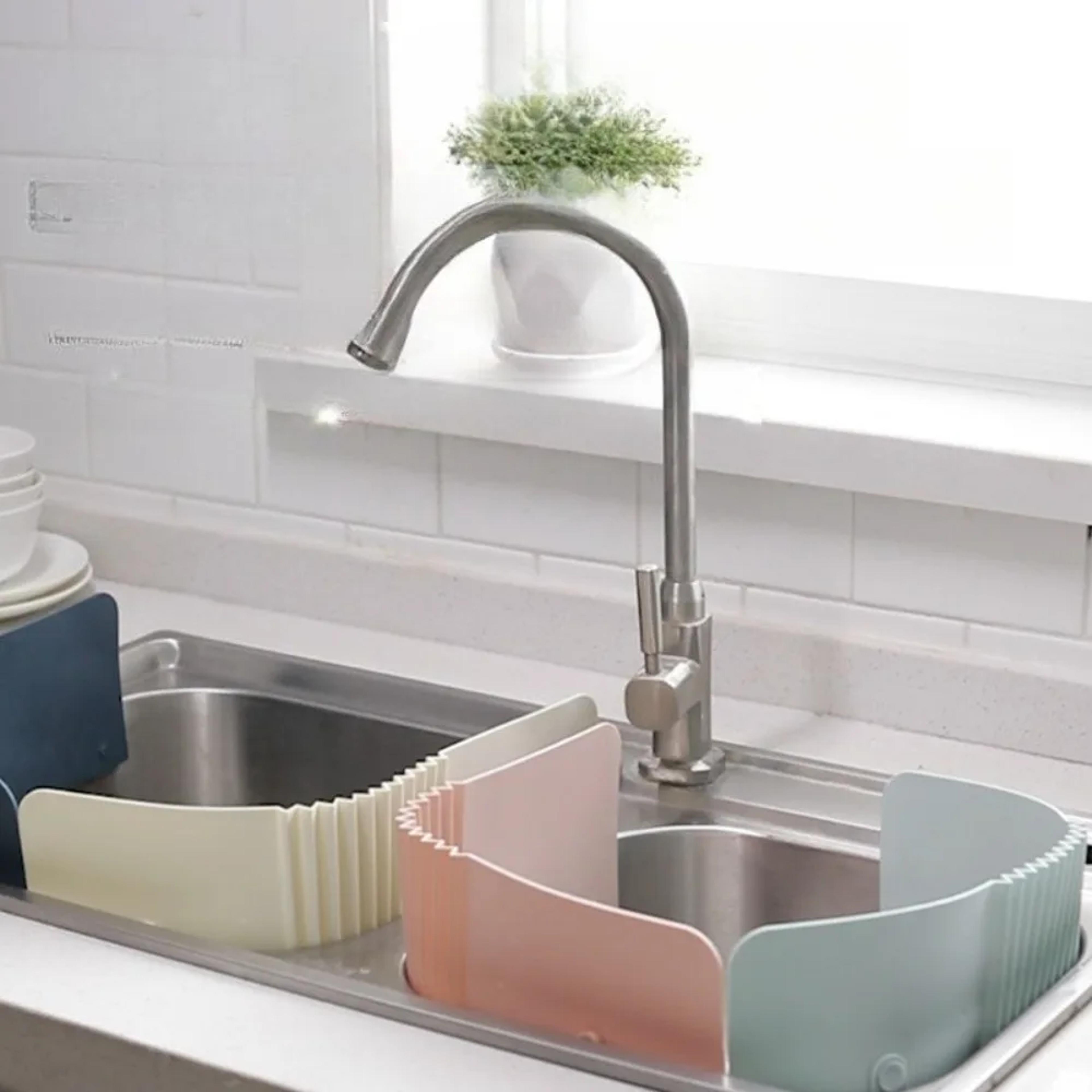 Adjustable Splatter Screen  Kitchen Sink Protector Vegetable Washing Board 2