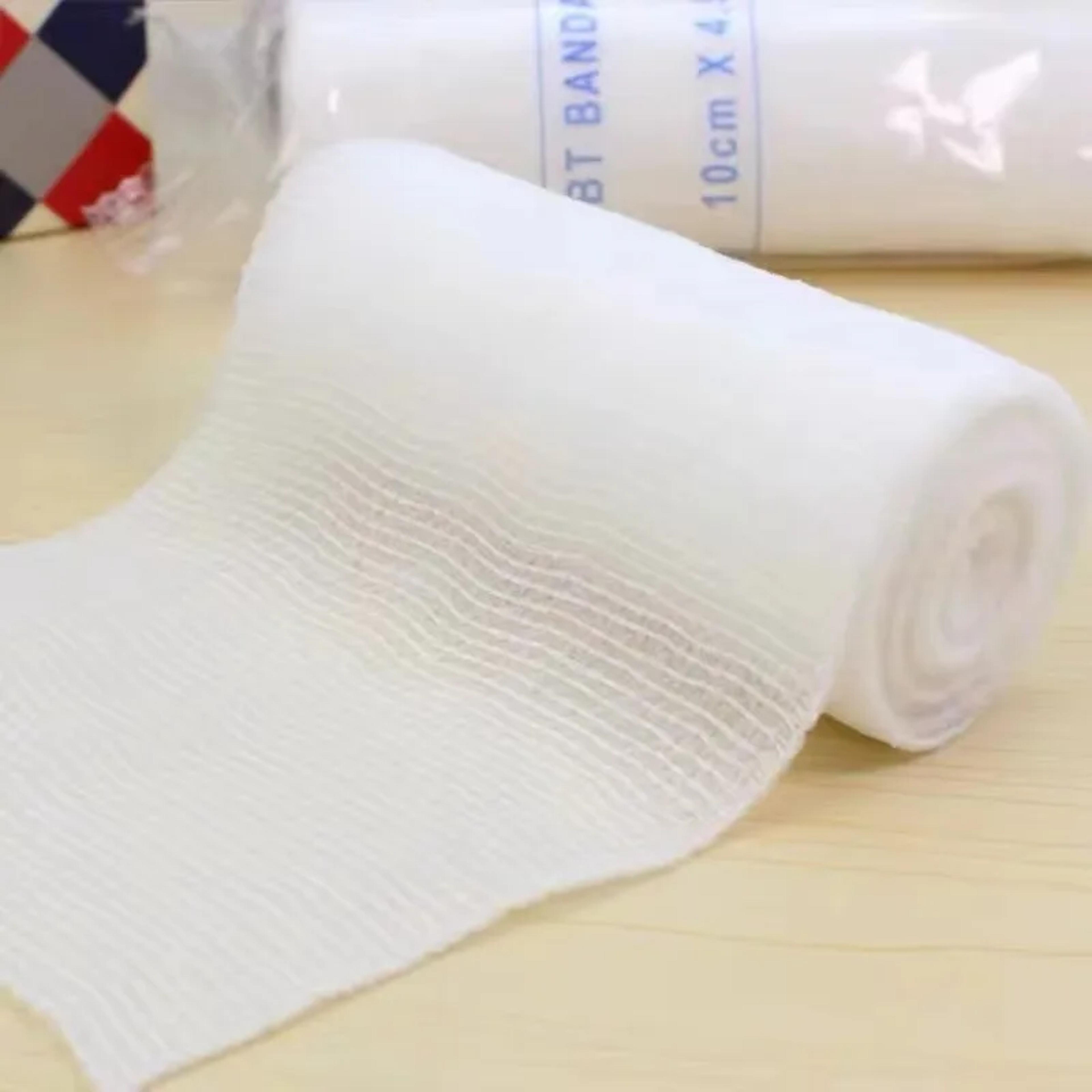 premium first aid bandage set with elastic gauze rolls & adhesive wound dressings