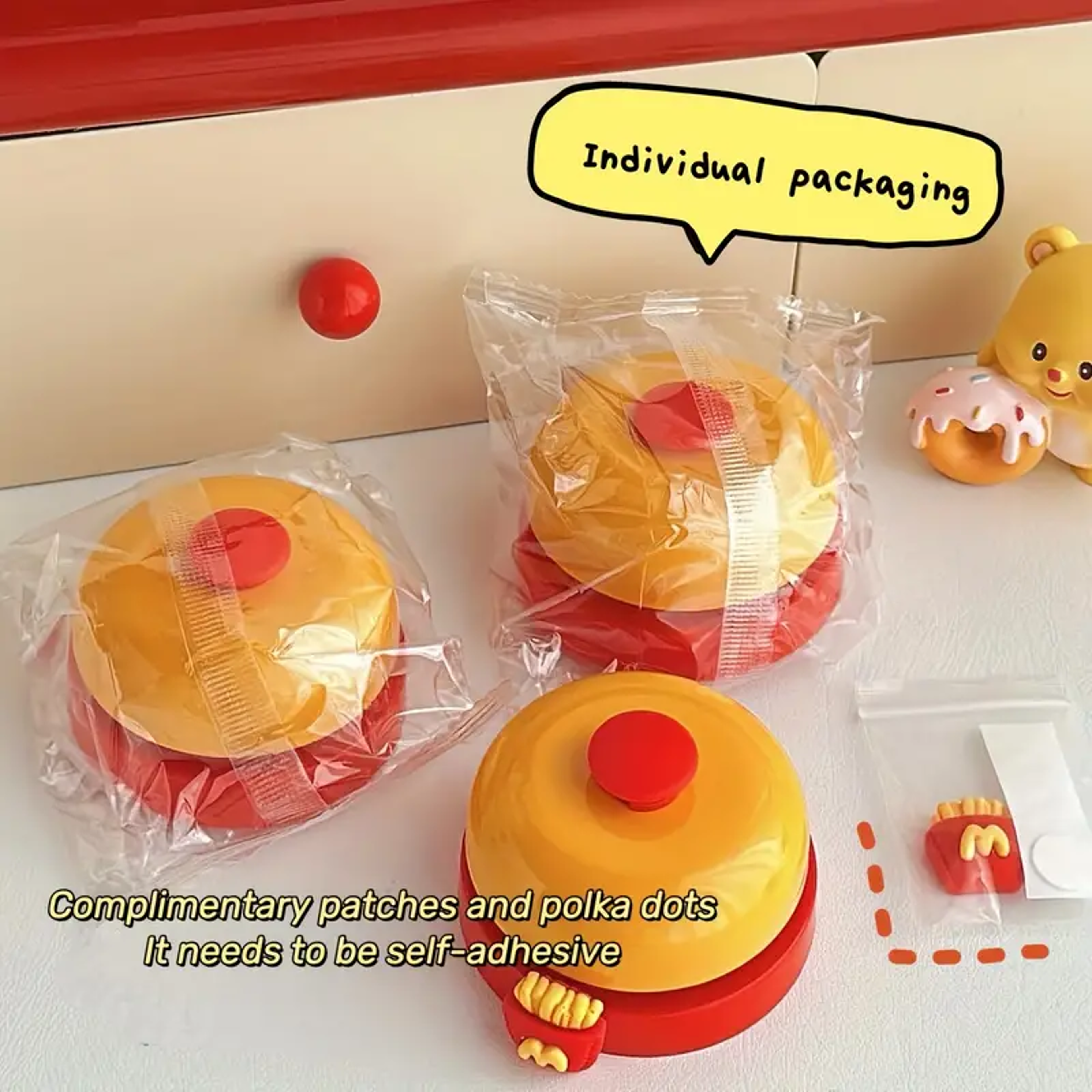 Desk Service Bell With Cute Hands Novelty Ring Bell  Pet Training Bell 5