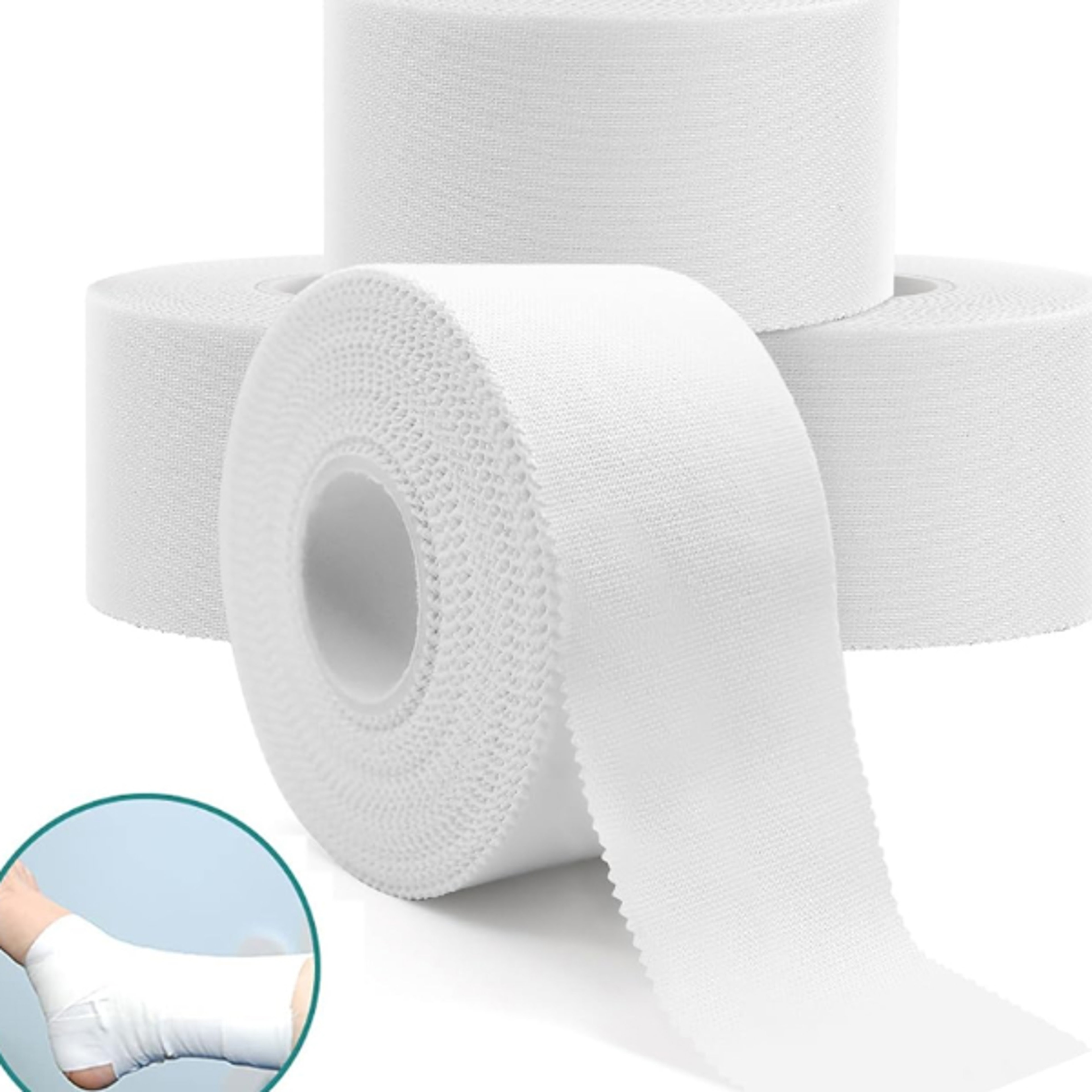 white self adhesive kinesiology tape for sports & injury support