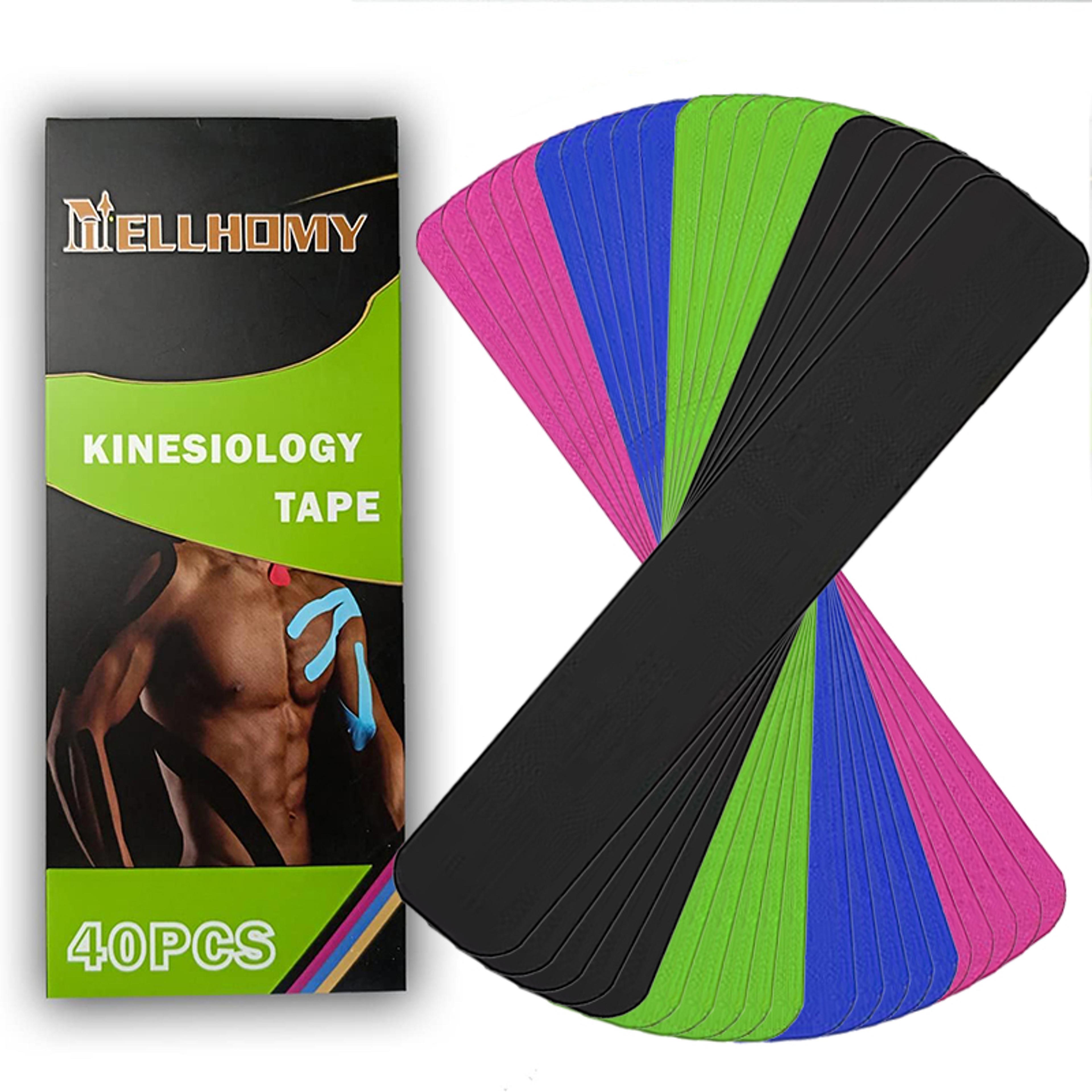 premium multicolor pre cut kinesiology tape strips set elastic sport support for muscle & joint relief