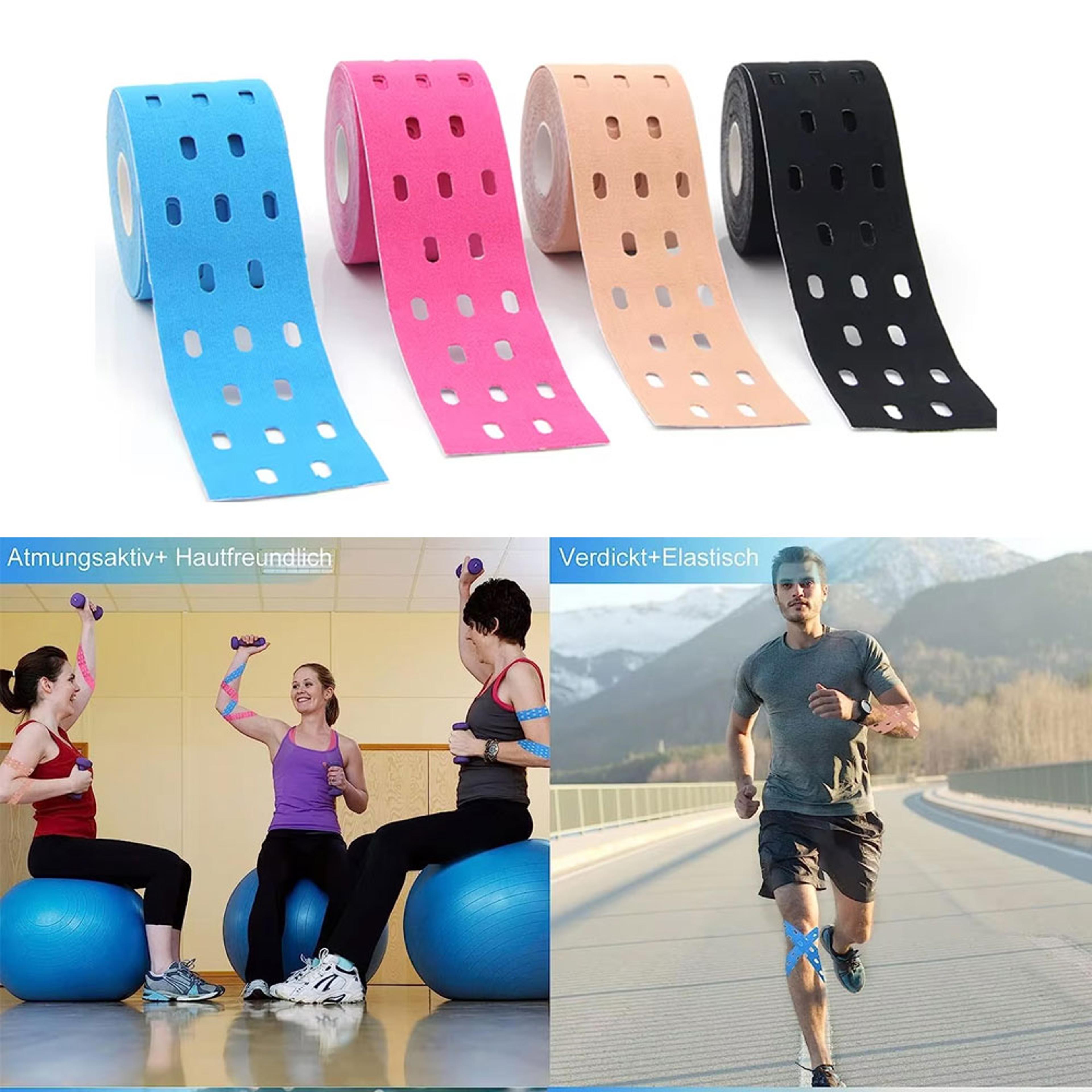 perforated kinesiology tape roll for knee, ankle, shoulder & joint support