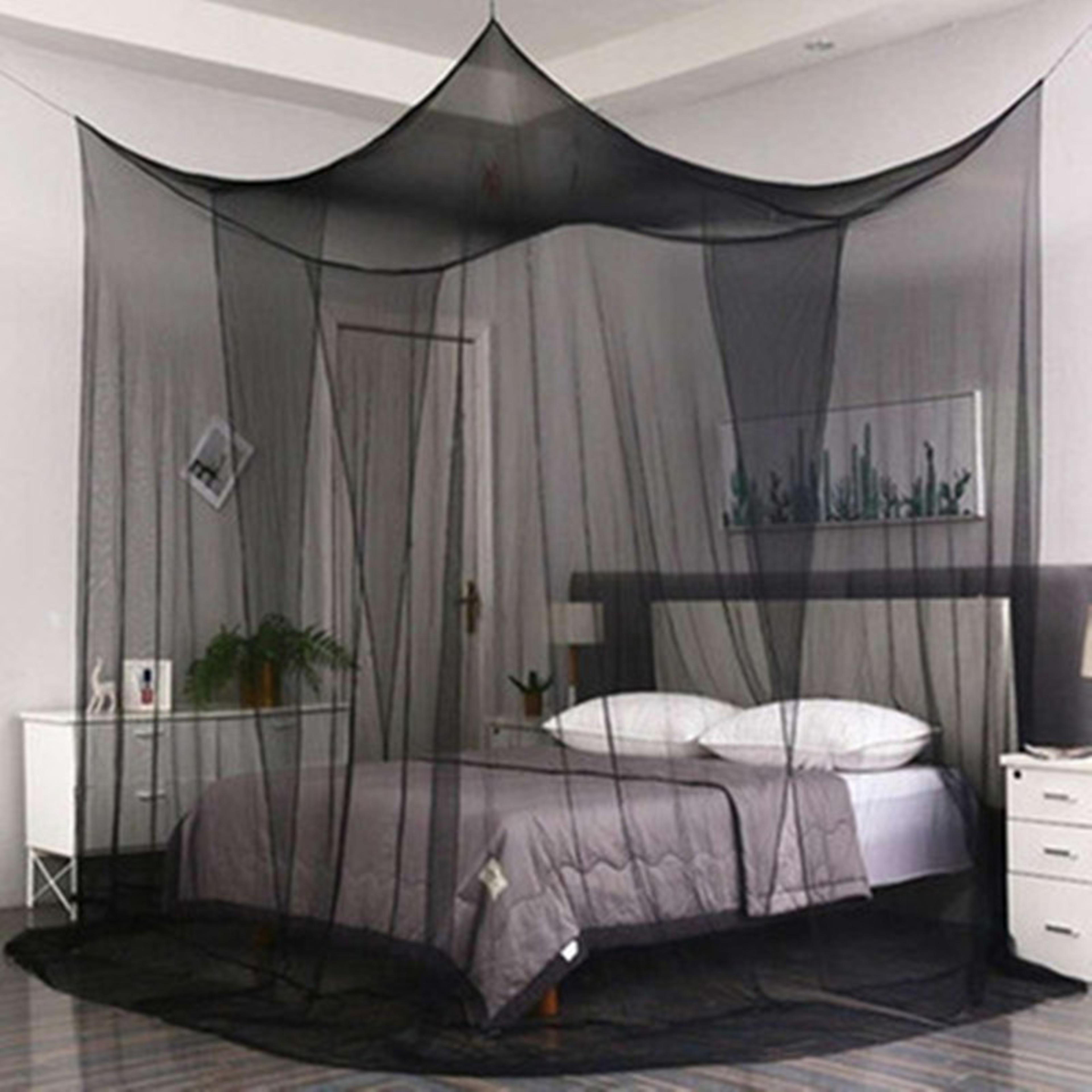 Elegant Four Door Mosquito Net For Bed White Canopy Net 6