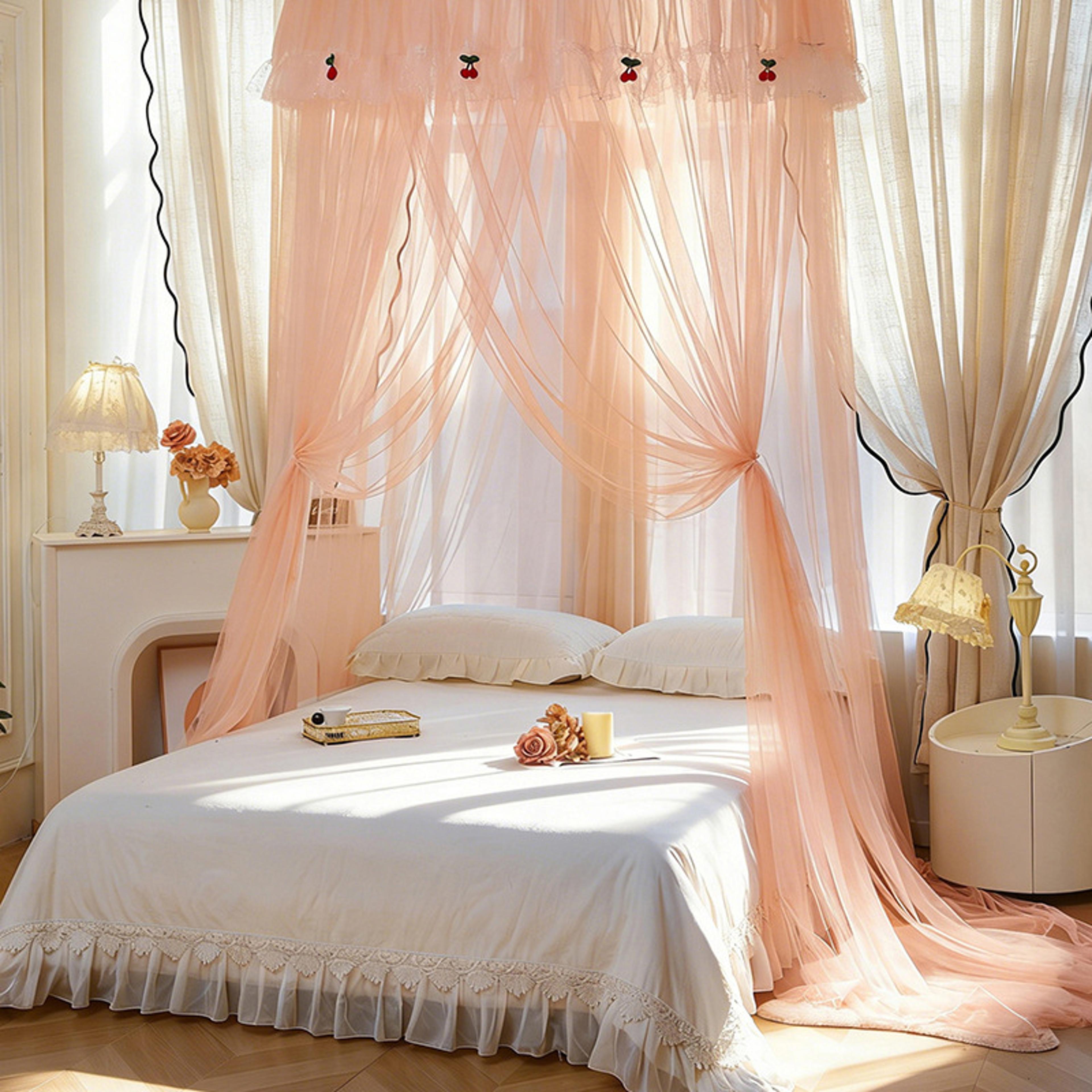 Pink Princess Mosquito Net Bed Canopy For Girls Room Decor 1