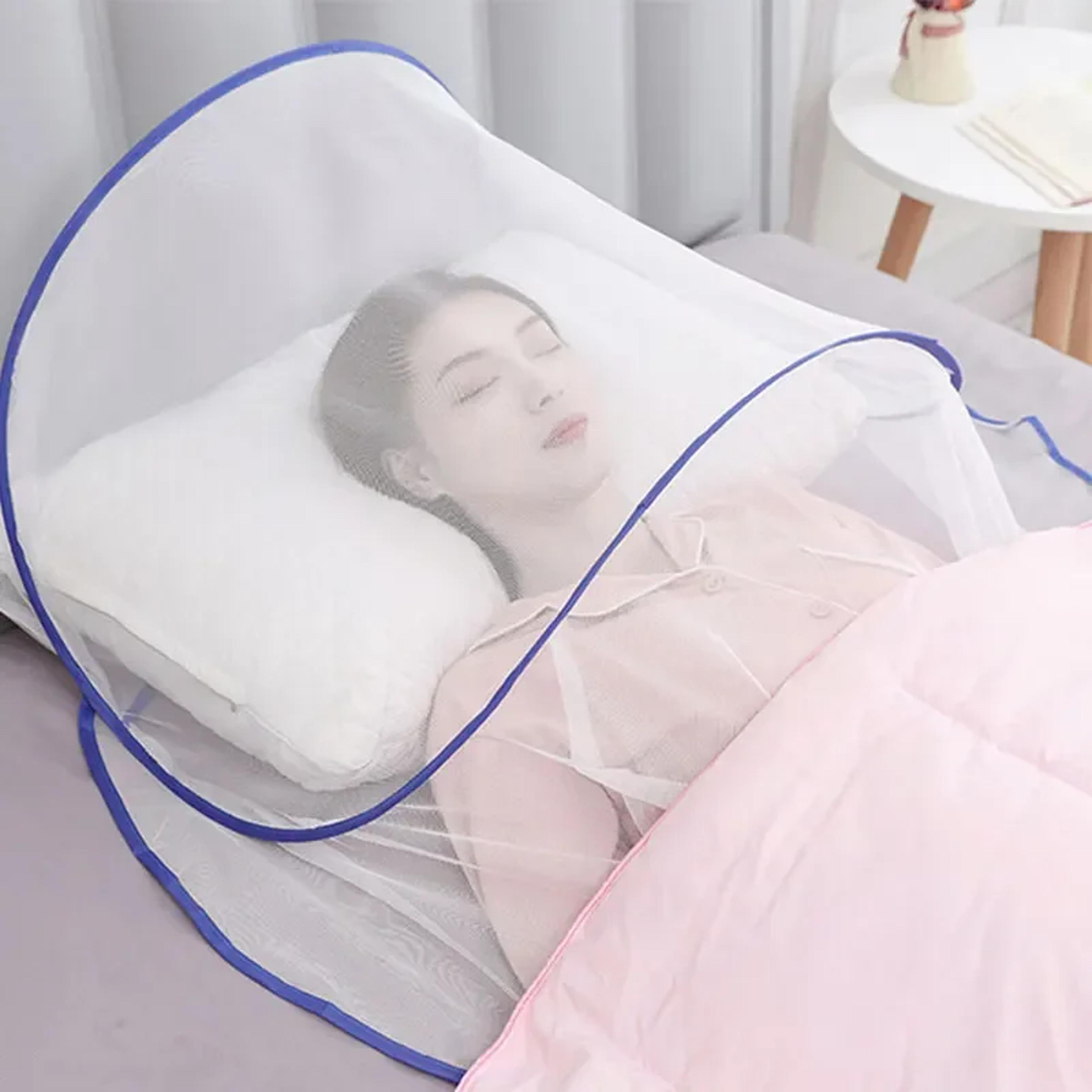 portable folding mosquito head net for bed camping and travel