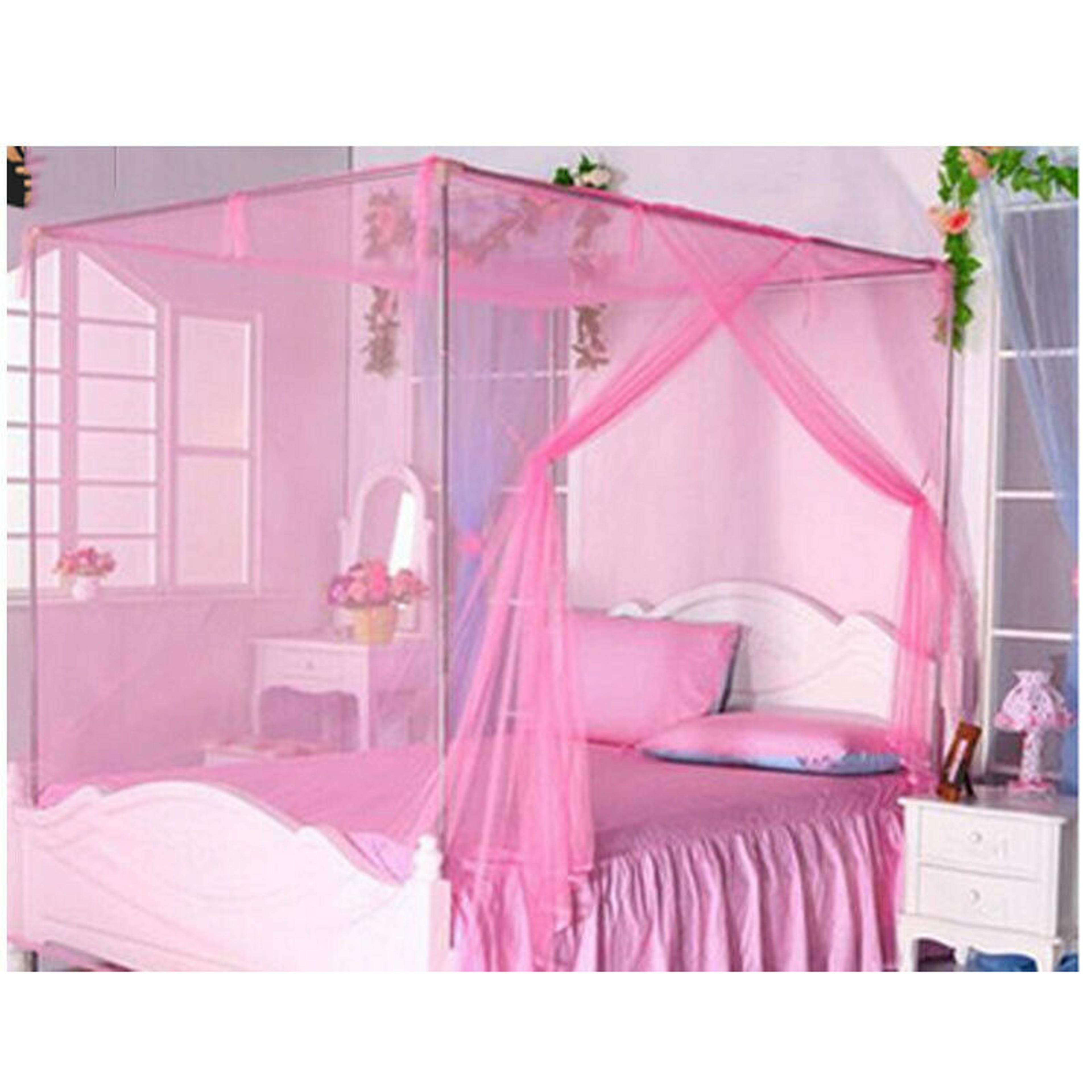Pure Color Double Bed Mosquito Net Lightweight Breathable Bed Canopy 1