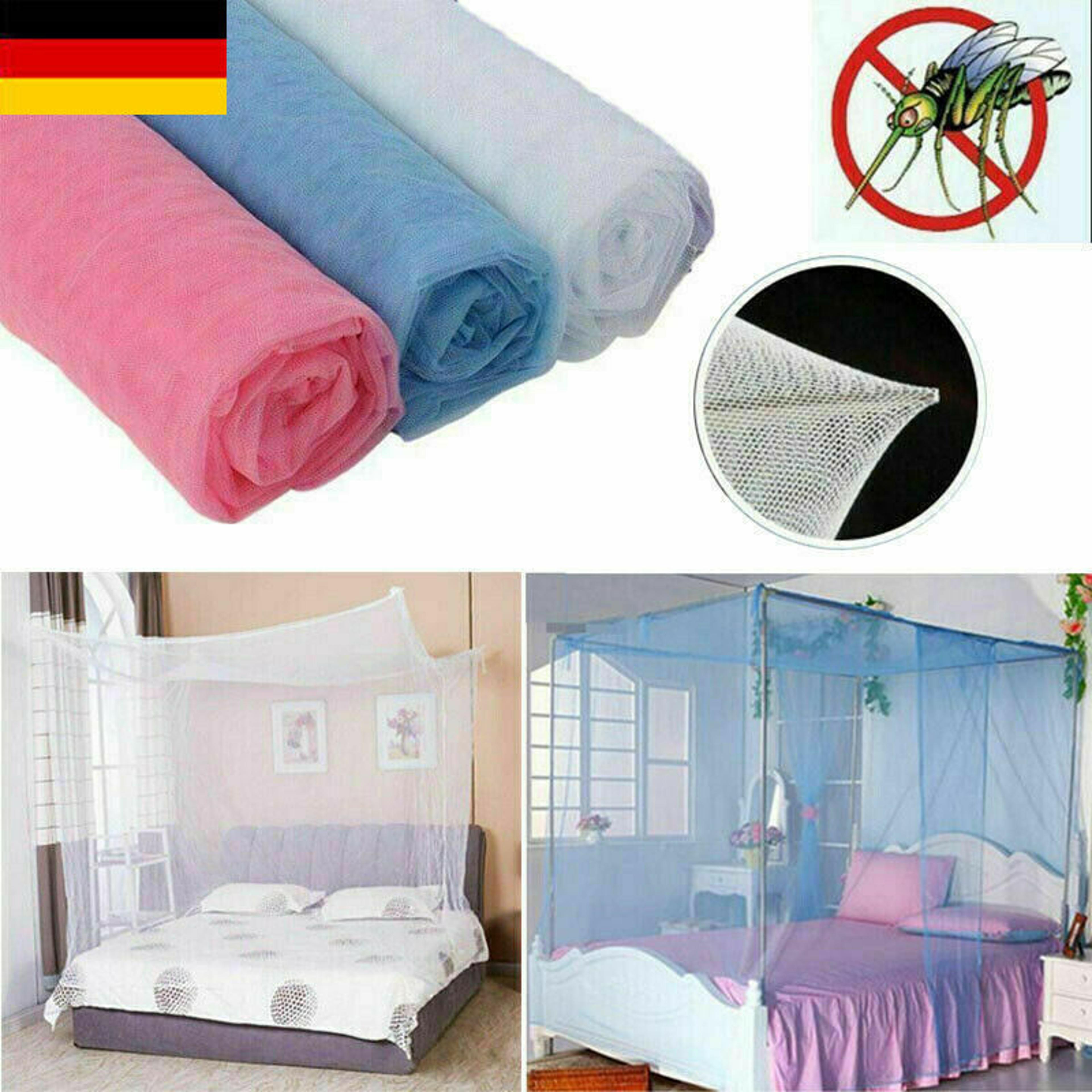 Pure Color Double Bed Mosquito Net Lightweight Breathable Bed Canopy 3