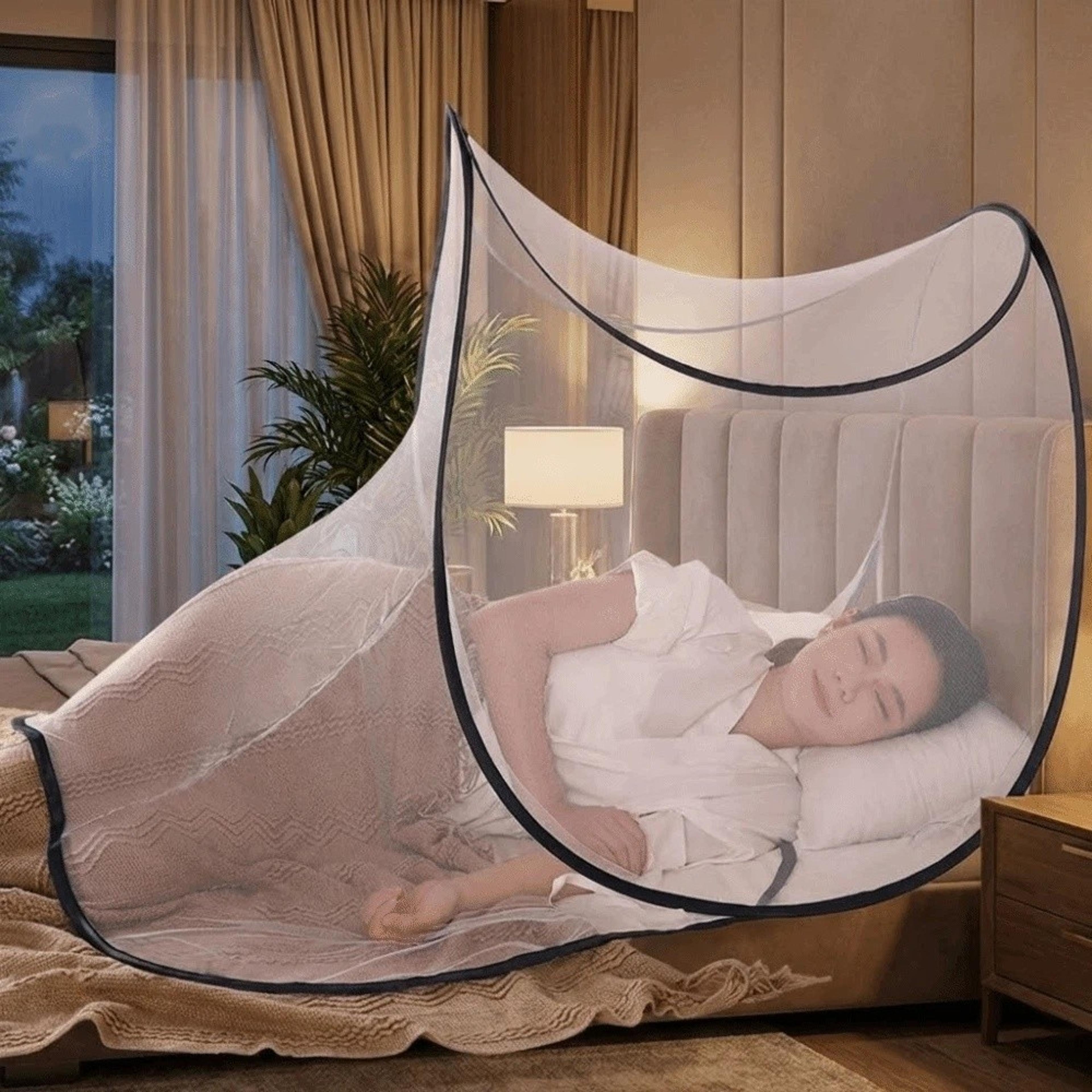 Foldable Mosquito Net Face And Head Cover With Breathable Mesh Stand 2