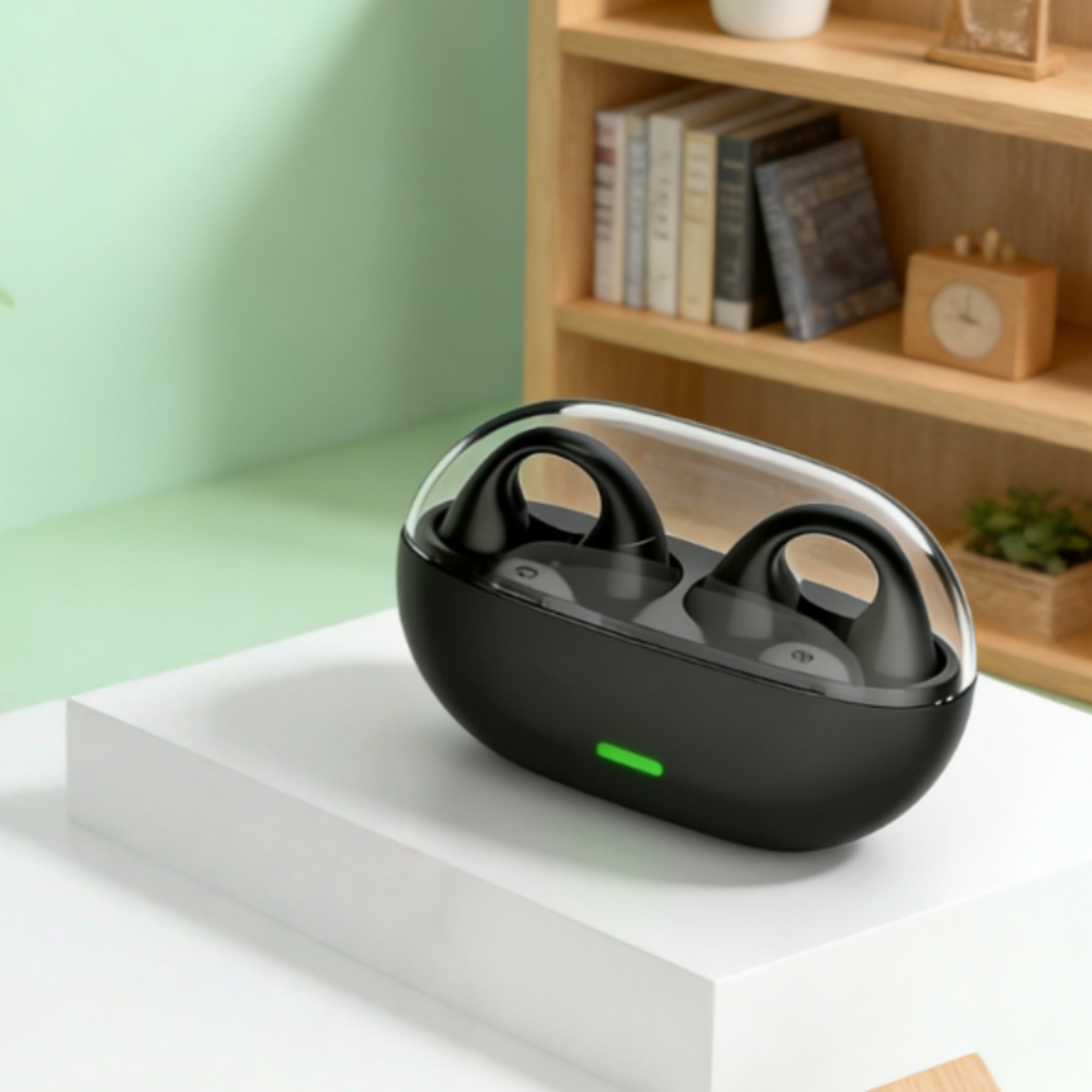 Clip On Bluetooth Open Ear Wireless Earbuds With HD Call Audio 0