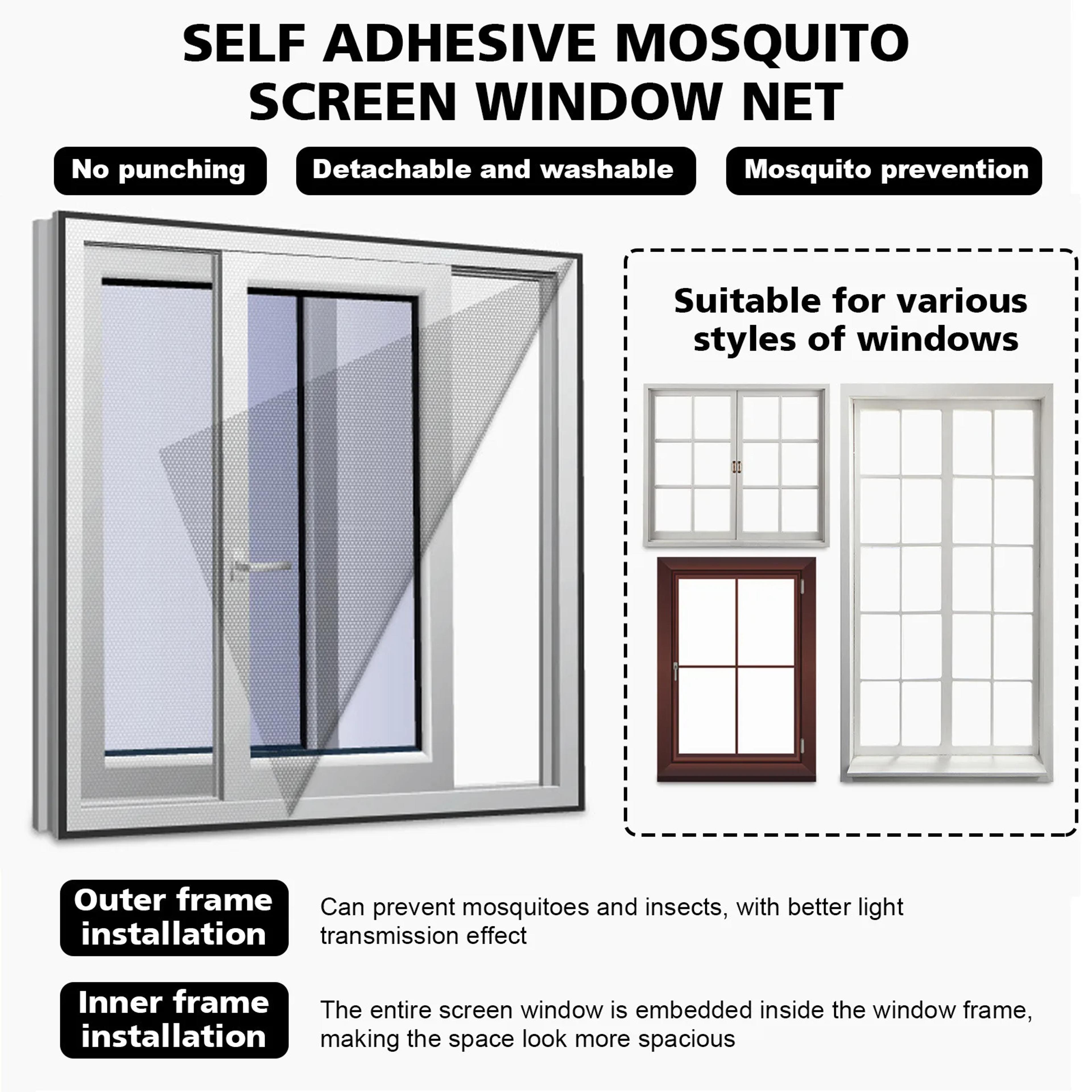 Self Adhesive Mosquito Net For Windows Cut To Fit Insect Screen Mesh 2