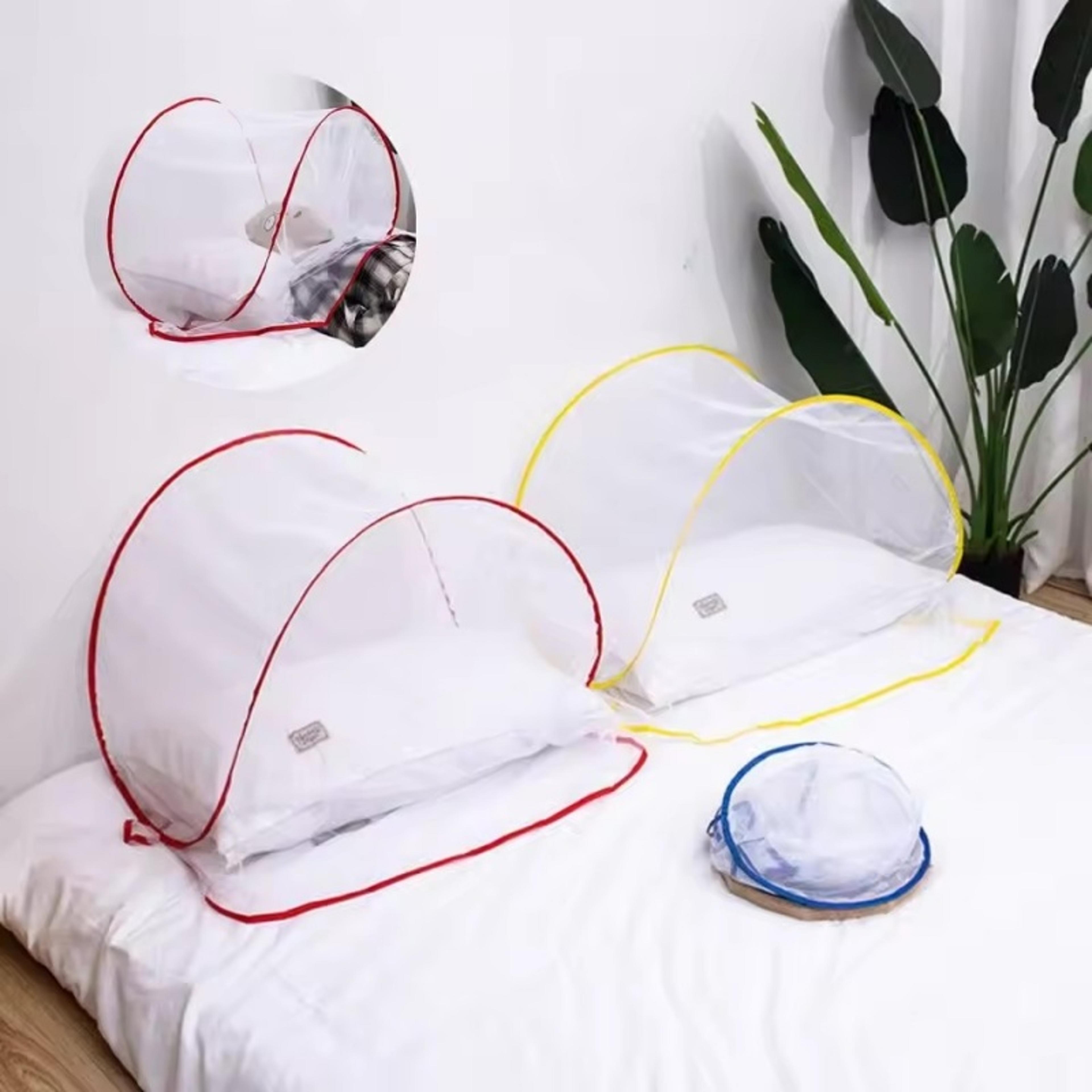 Portable Mosquito Net Pop Up Folding Head And Face Cover For Bed Travel And Camping 1