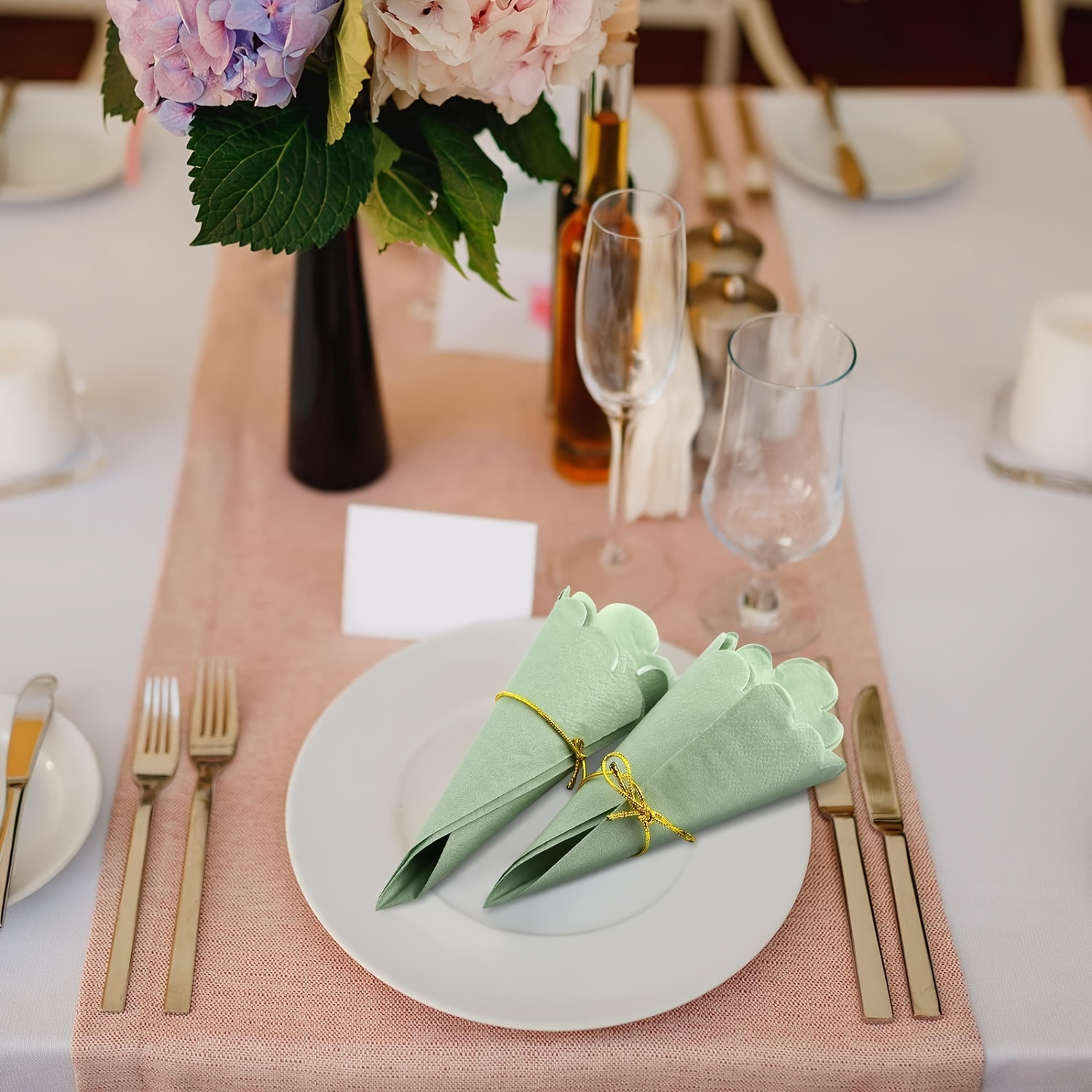 Green Paper Napkins For Wedding Table Party Dinner  Event Decor 3